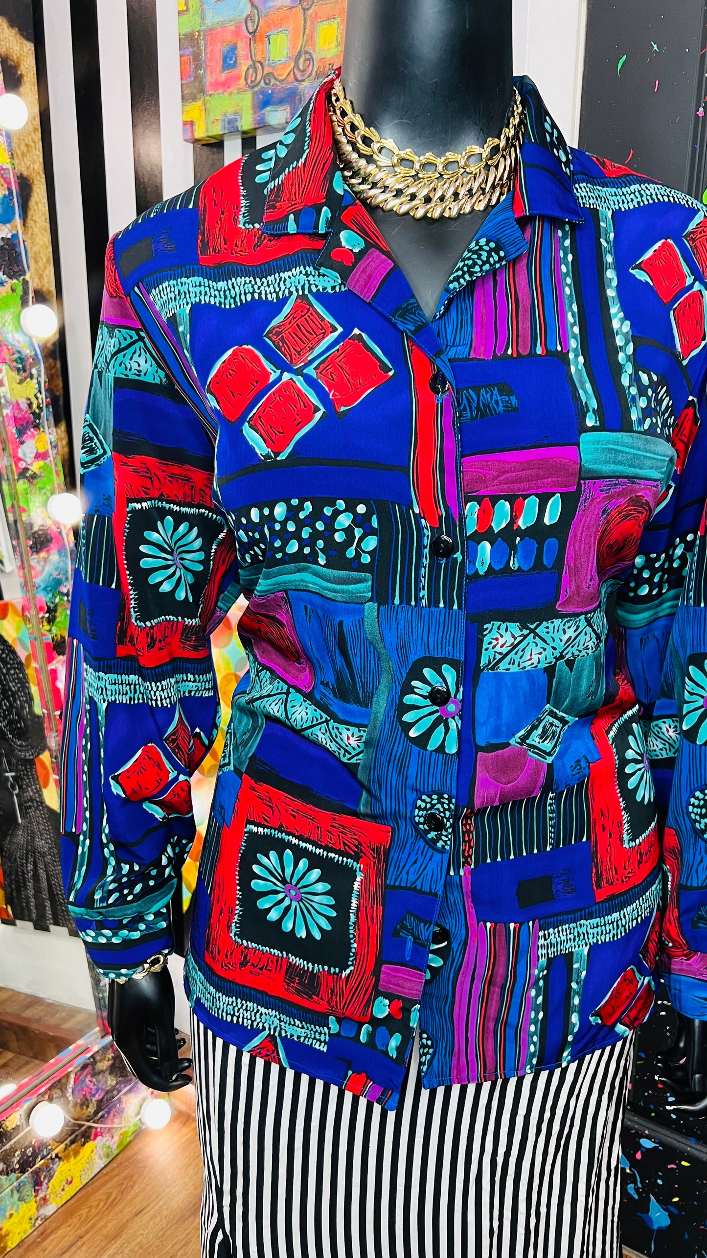 Vintage Abstract 90’s Blouse (20)