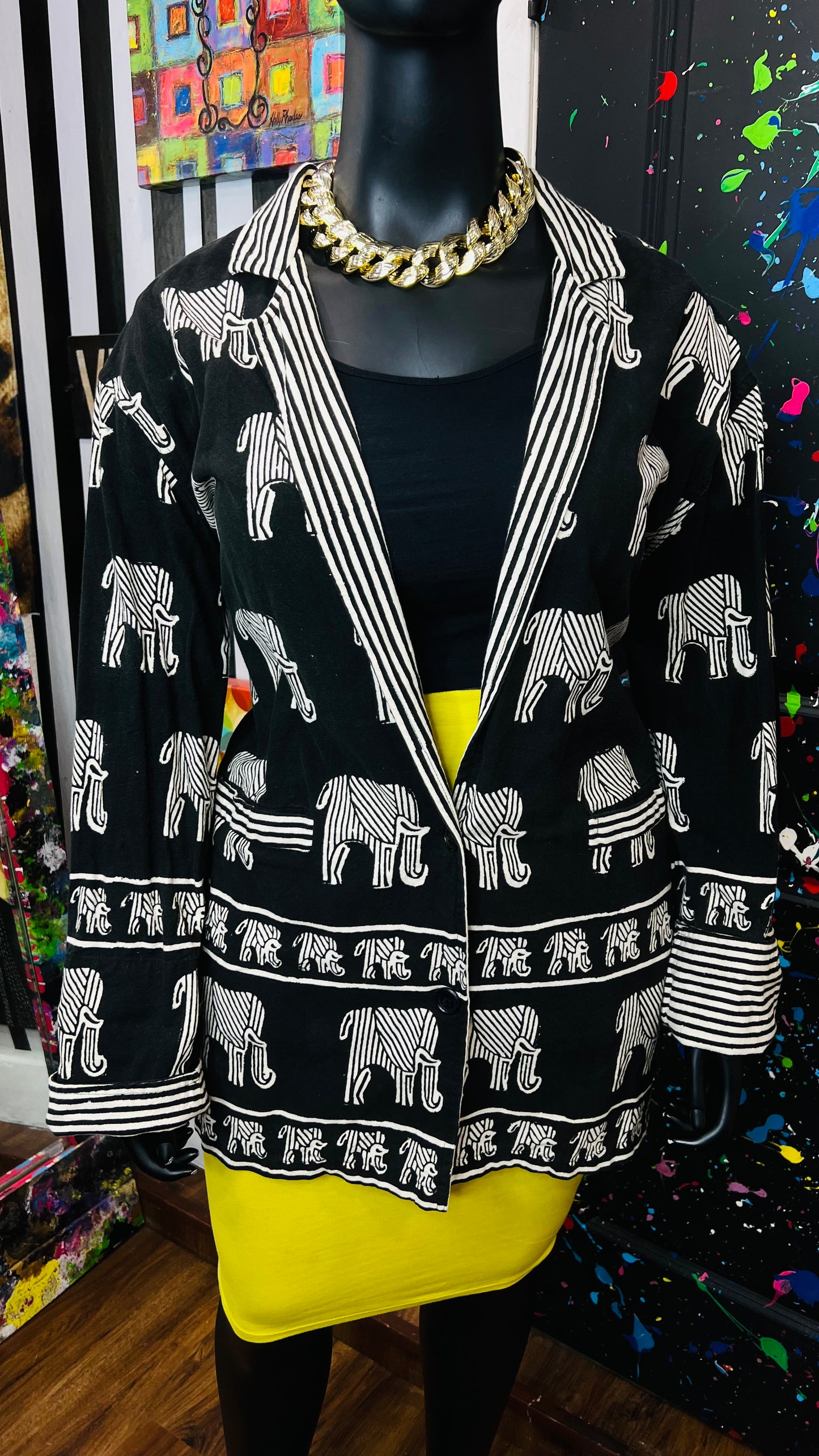 Vintage Elephant & Stripes Blazer (22)