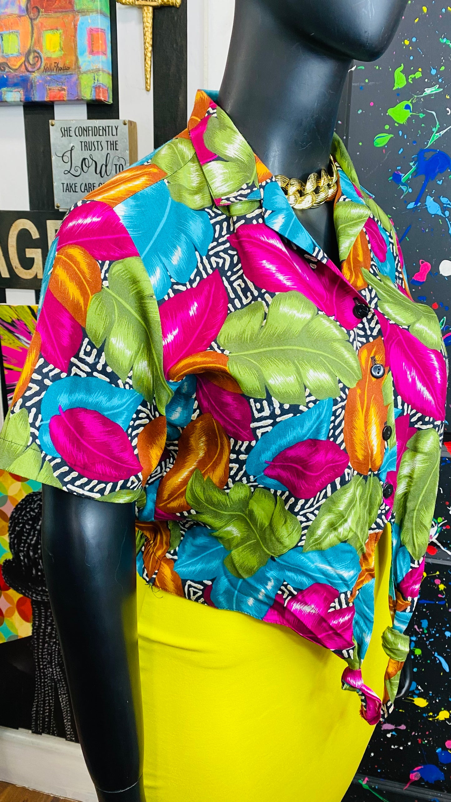 Vintage 80’s Tie Front Blouse (12)