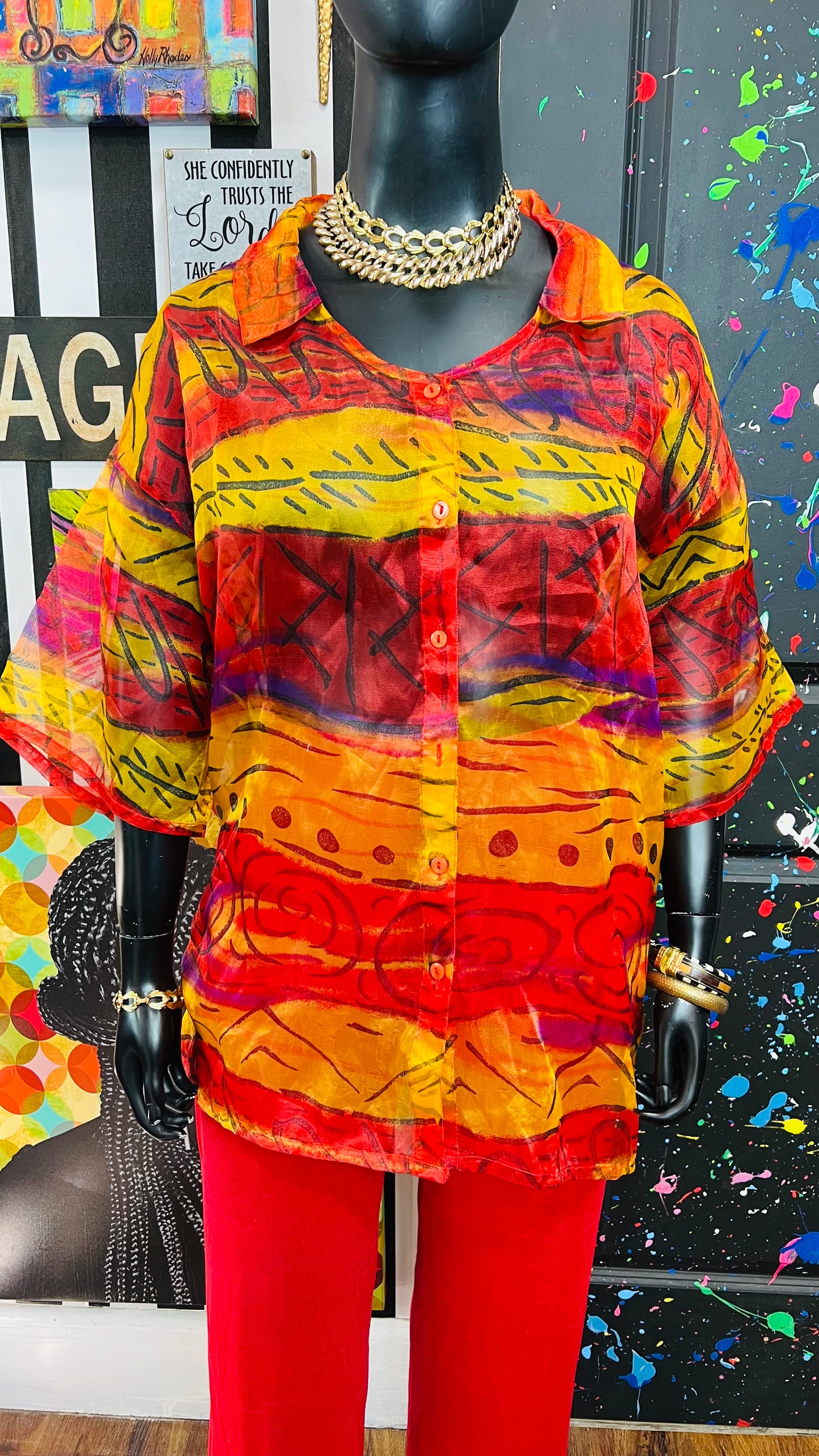 Vintage Y2K Sheer Blouse (36)
