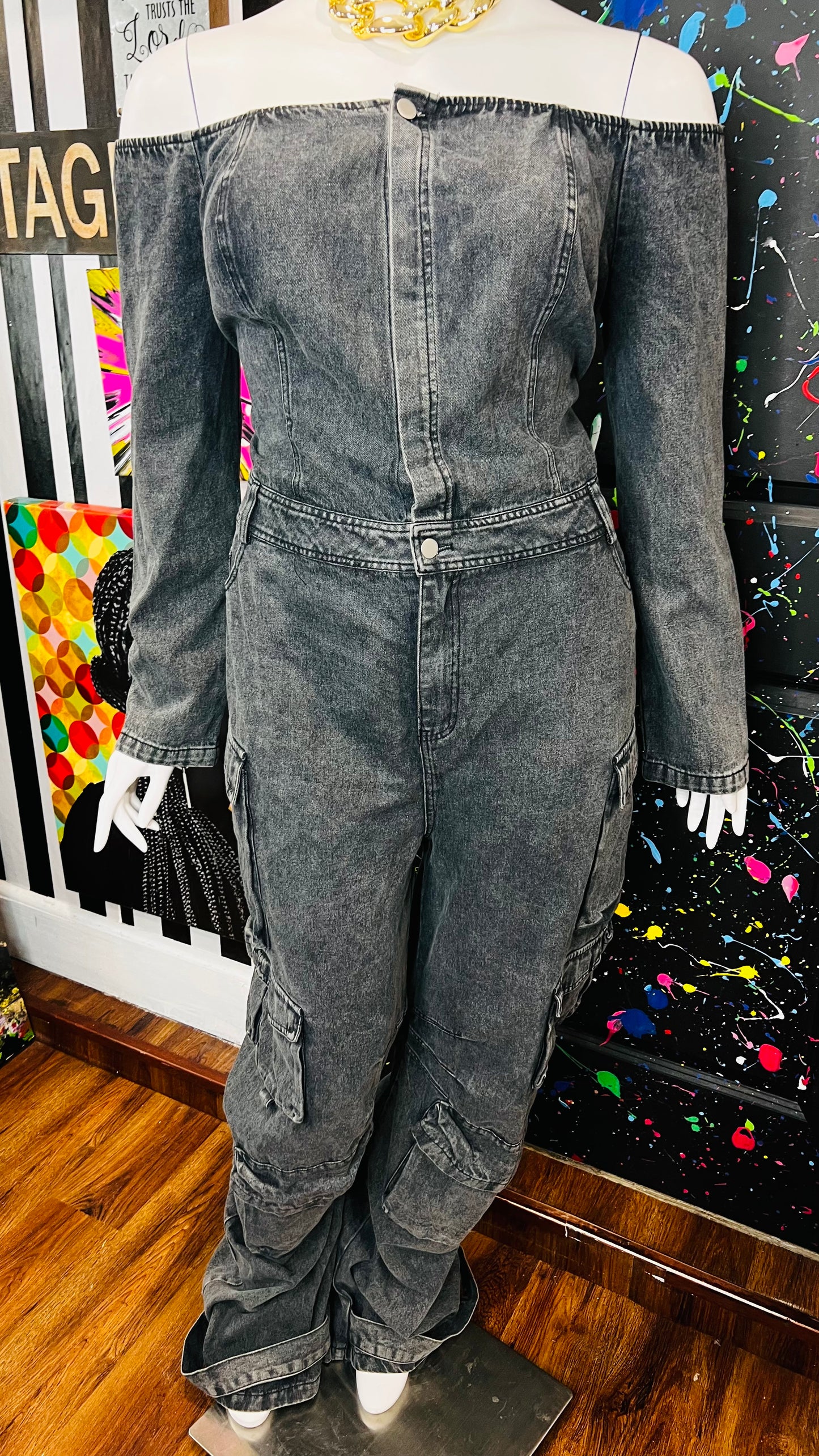 Vintage Inspired Denim Jumpsuit- New w/ Tags (18)