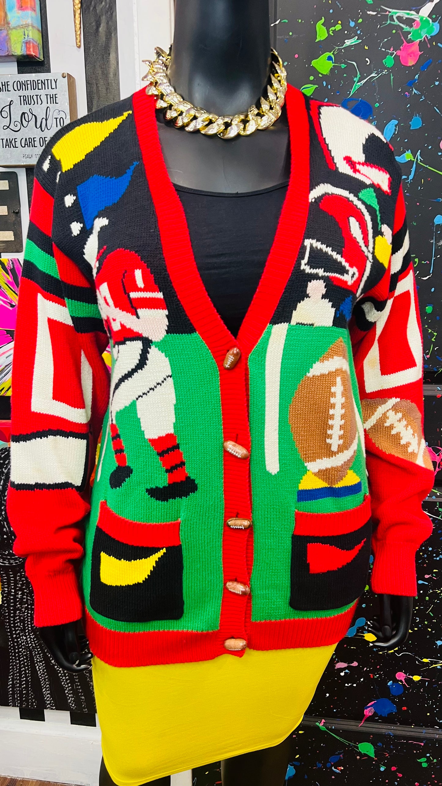 Vintage Knit Football Sweater (18/20)