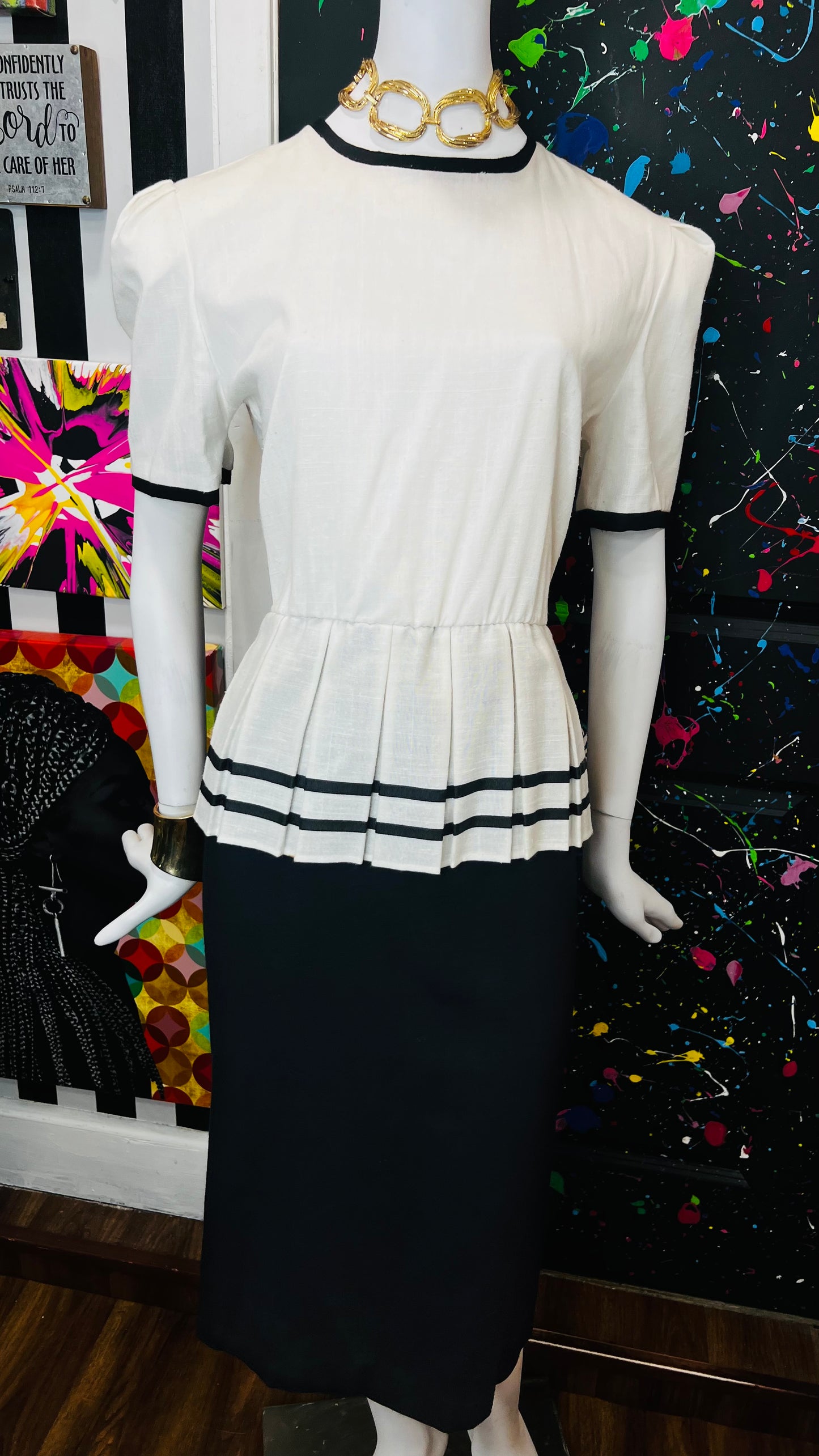 Vintage Black & White Dress (16)