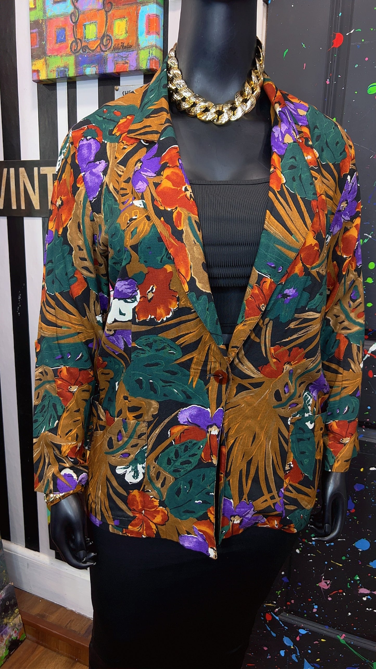 Vintage Rayon Floral Blazer (12)