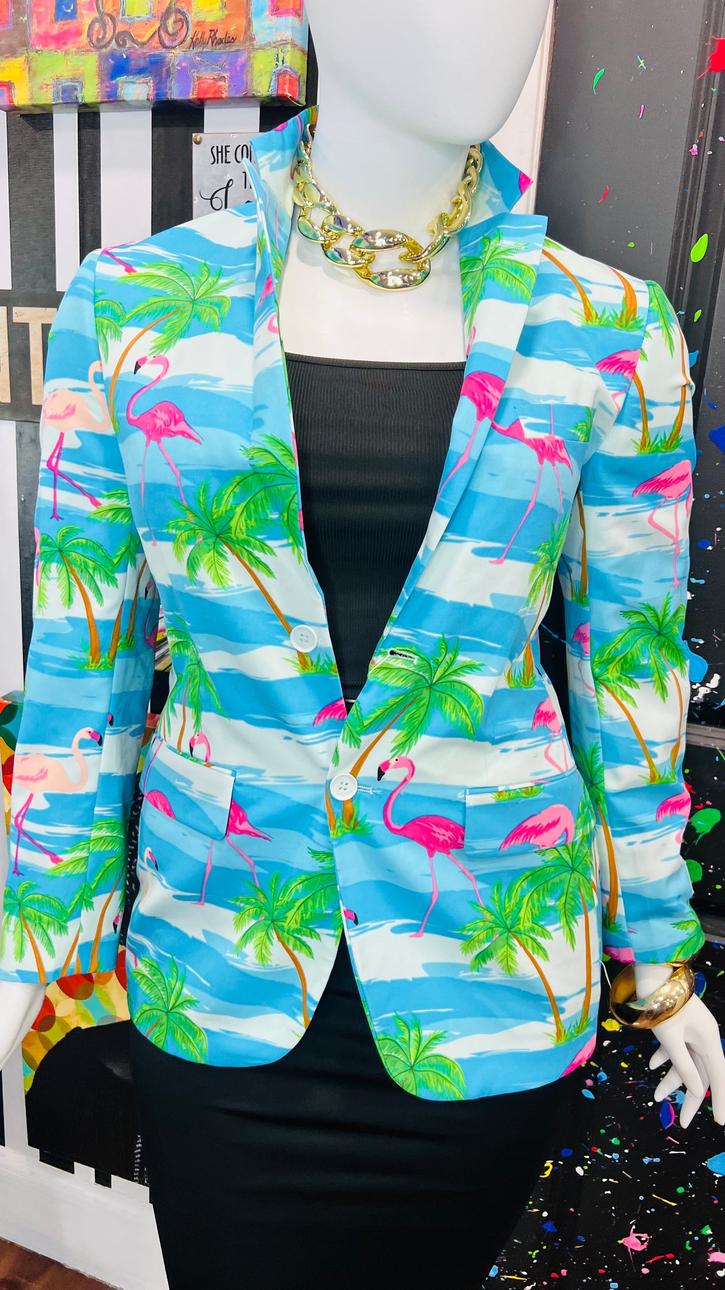 Tropical Flamingo Blazer (12)