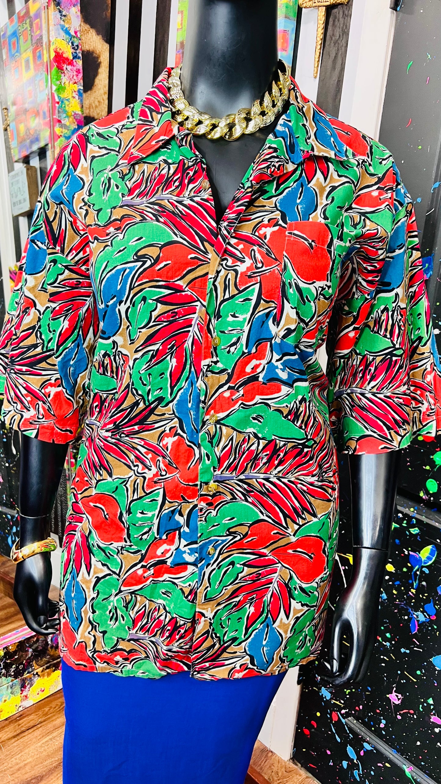 Vintage 80’s Bold Floral Blouse (22)