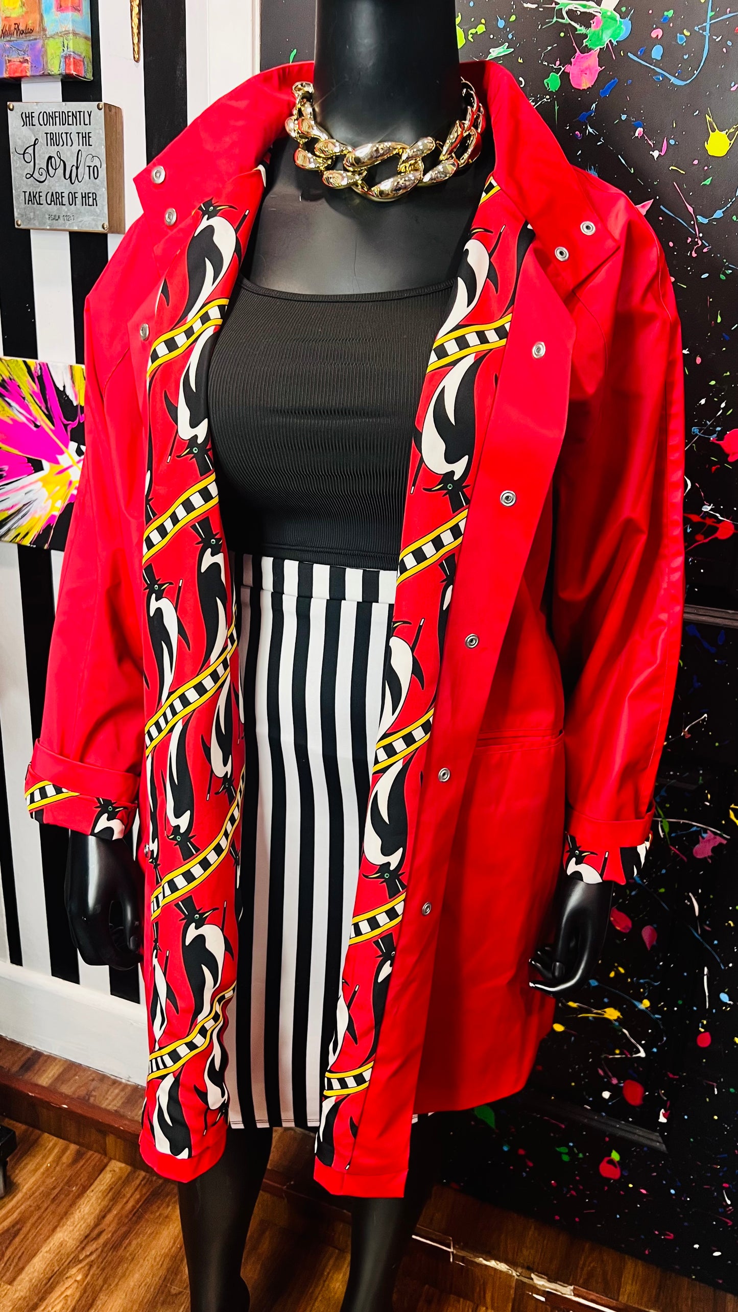 Vintage Deadstock Bob Mackie Penguin Raincoat (20)