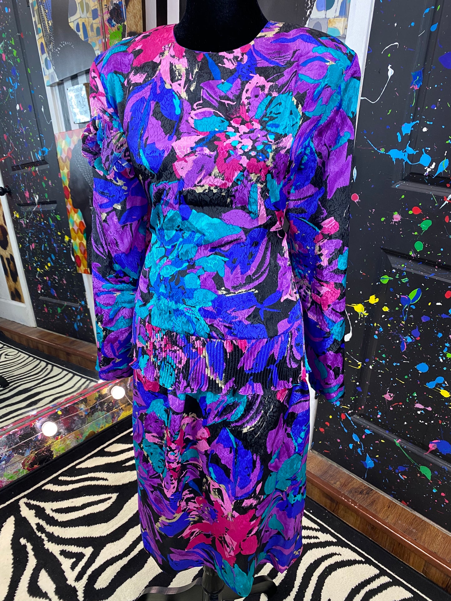 Vintage Floral 2 piece Skirt Set