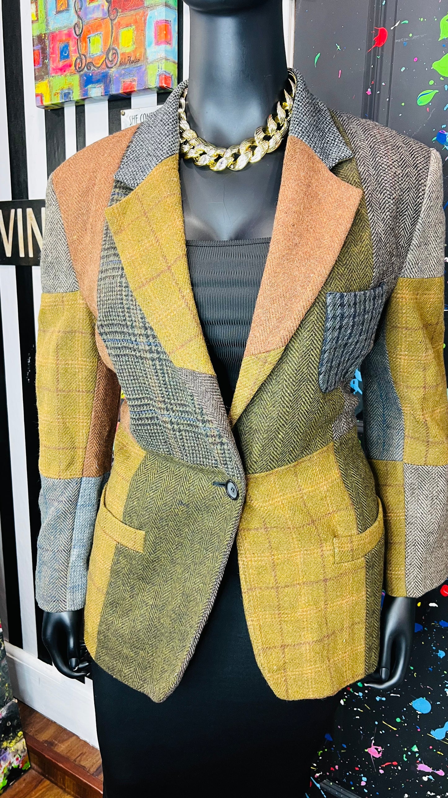 Vintage Wool Patchwork Blazer (16)