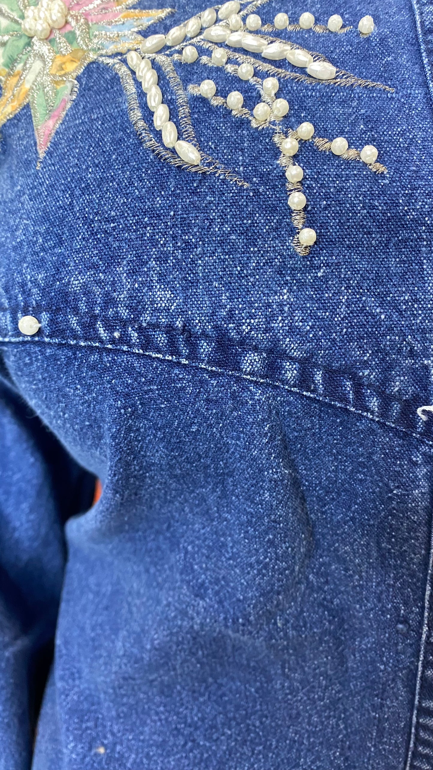 Vintage Denim Embellished Blouse (24/26)