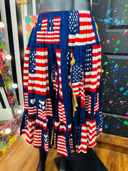 Vintage American Flag Skirt
