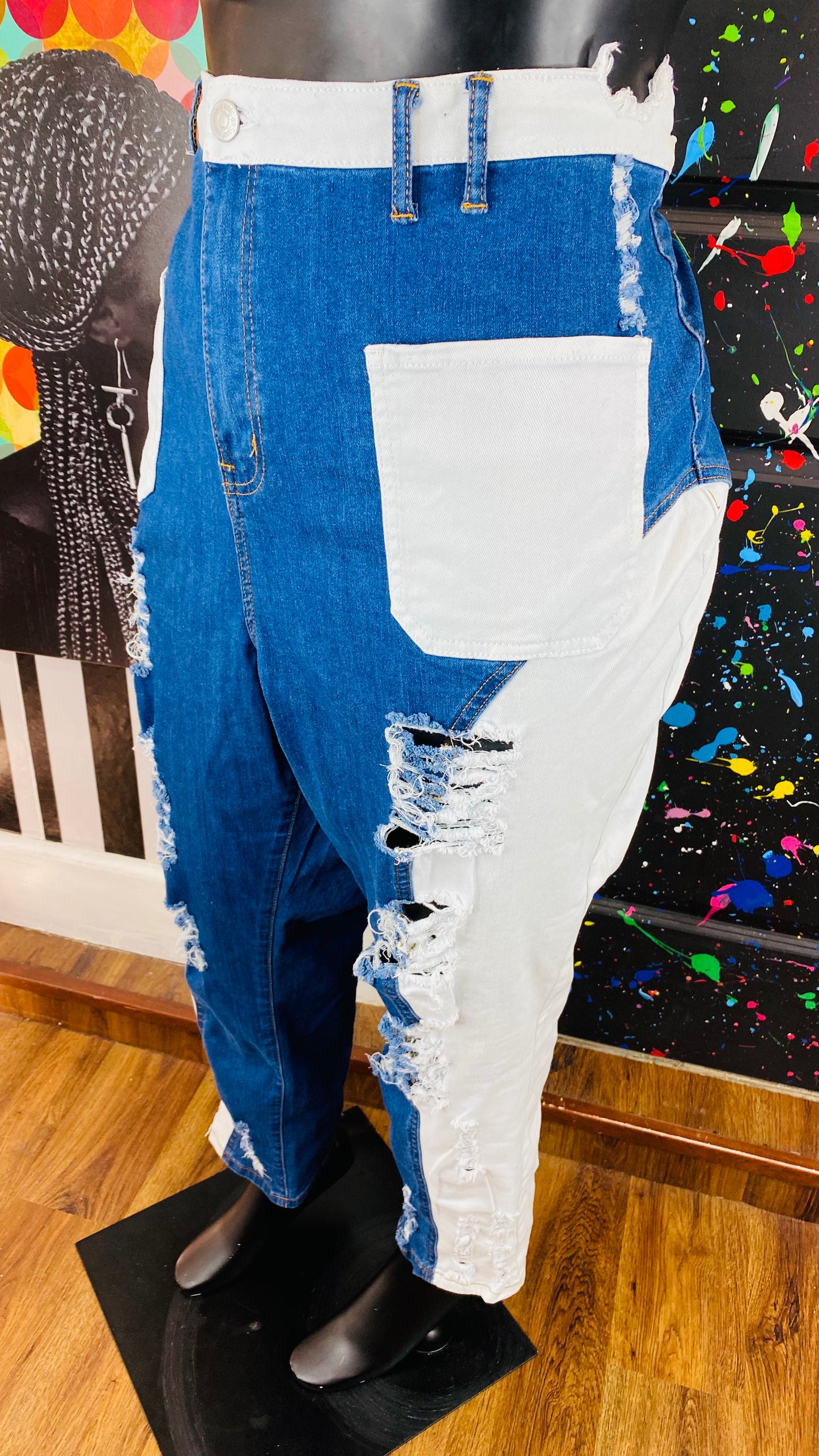 Spoonjeans White&Blue Distressed Jeans