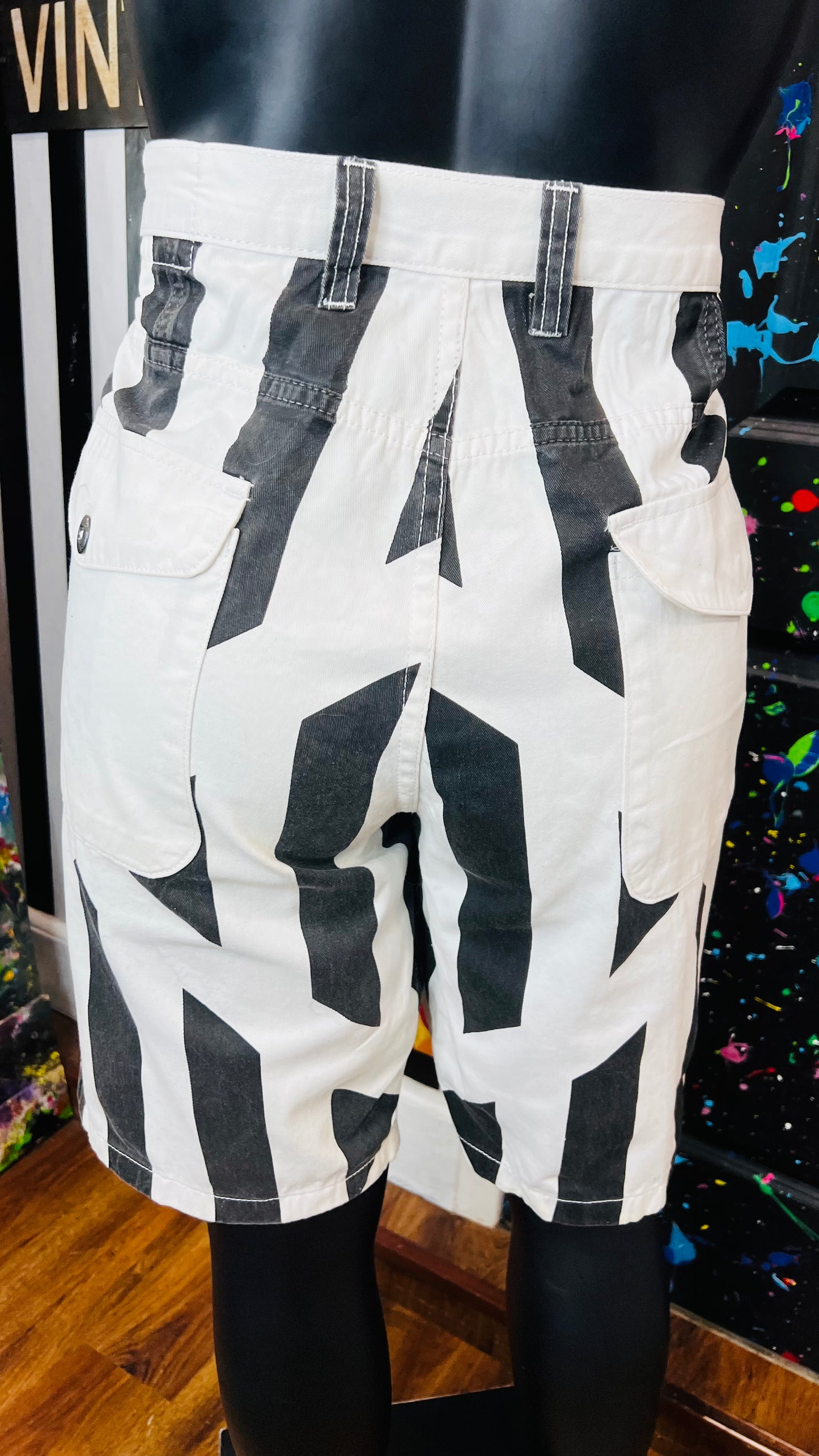 Vintage Denim Black & White Shorts (16)