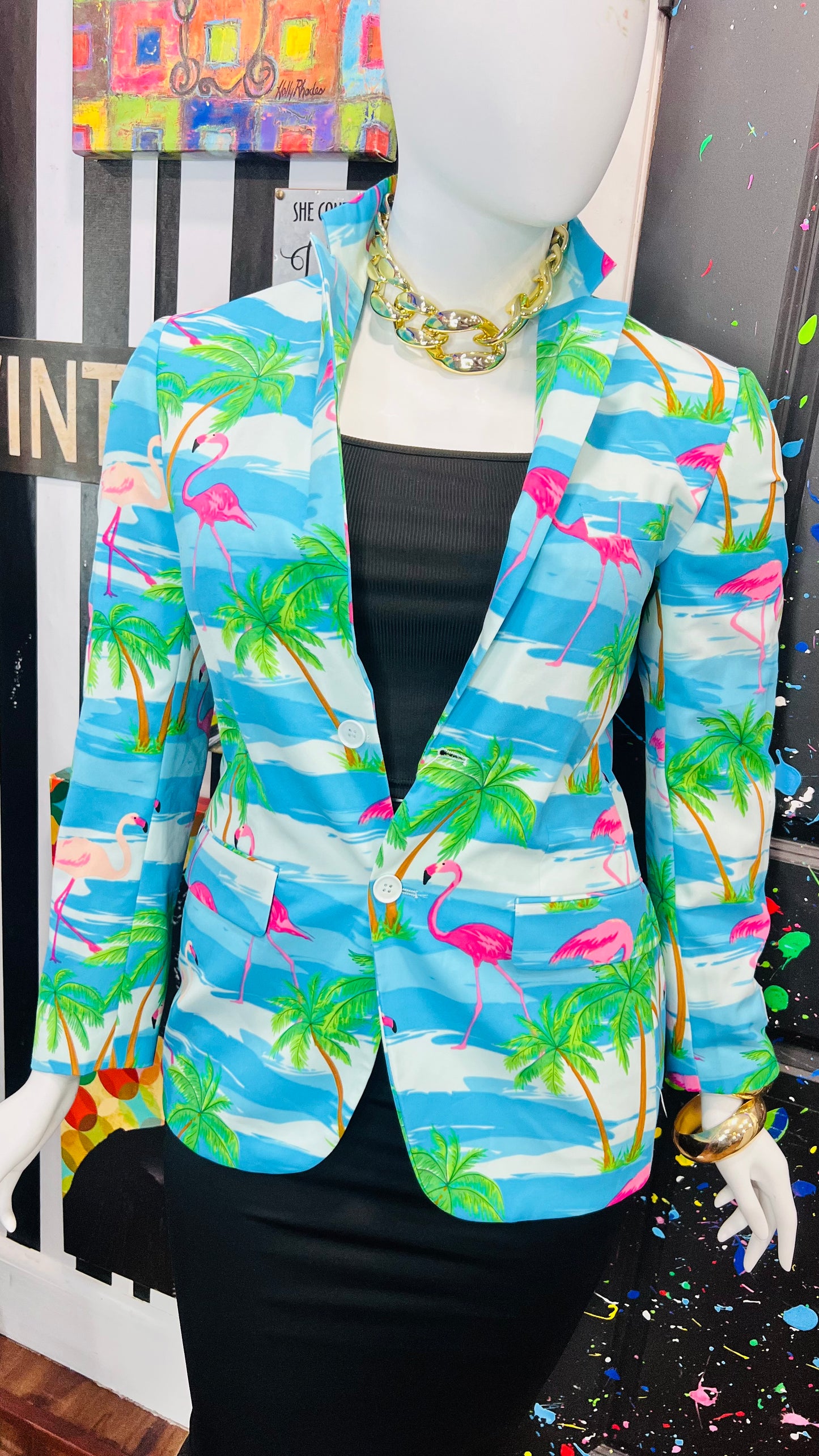Tropical Flamingo Blazer (12)
