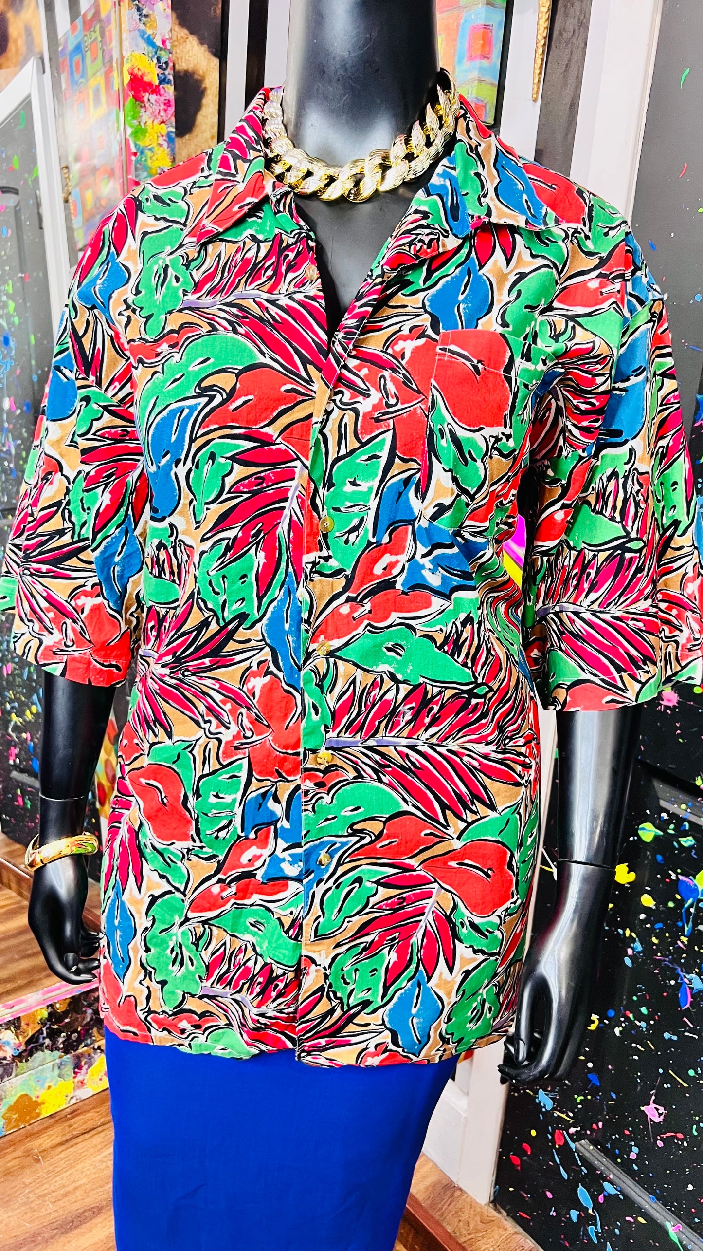 Vintage 80’s Bold Floral Blouse (22)