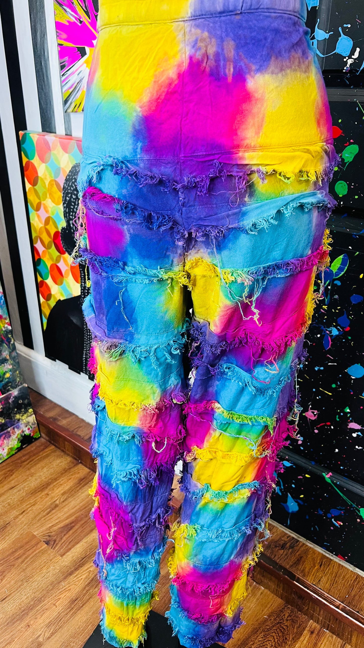 Vintage Rayon Rainbow Studded Pants (12)