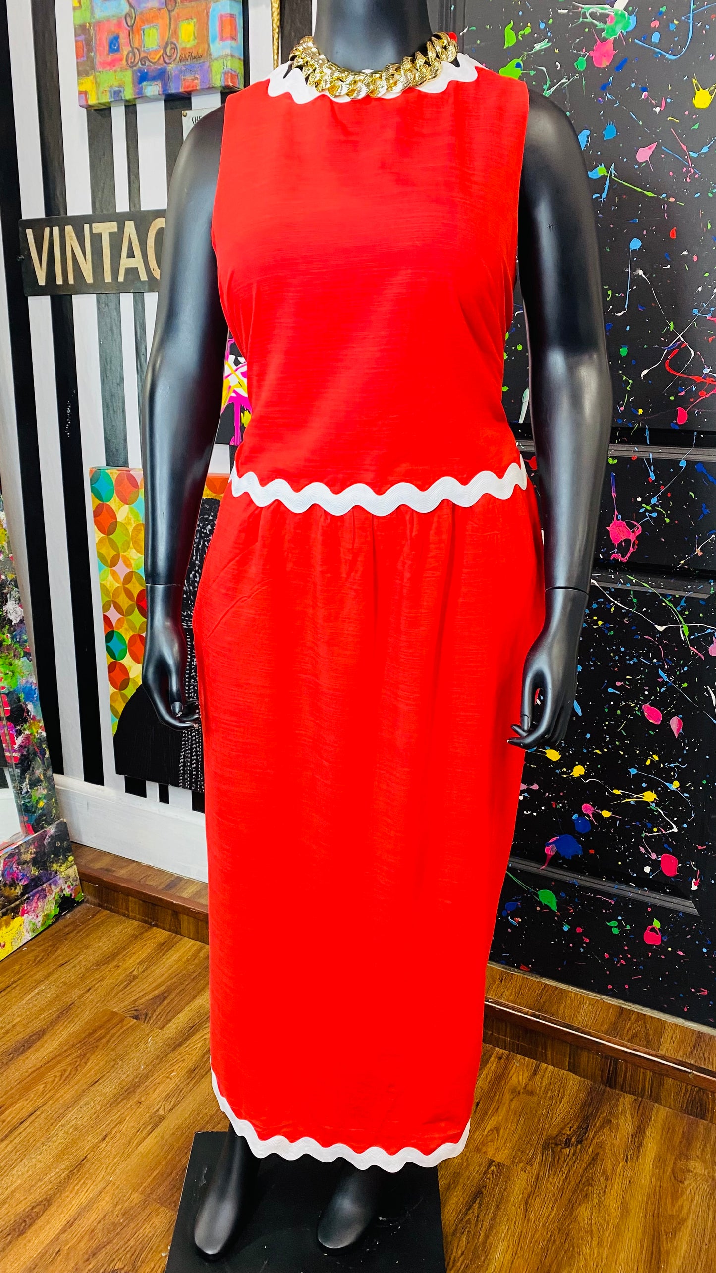 Red & White Skirt Set (14)