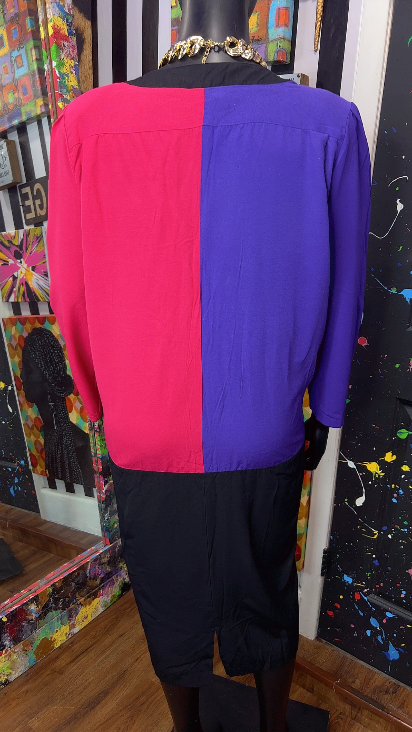 Vintage Color Block Dress (24)