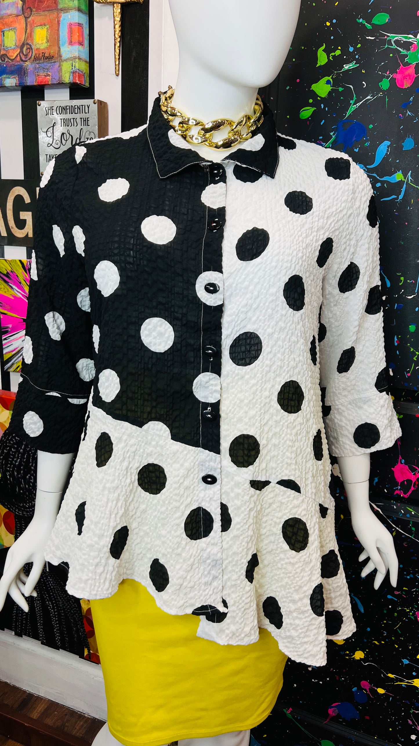Black & White Polka Dot Blouse (22)