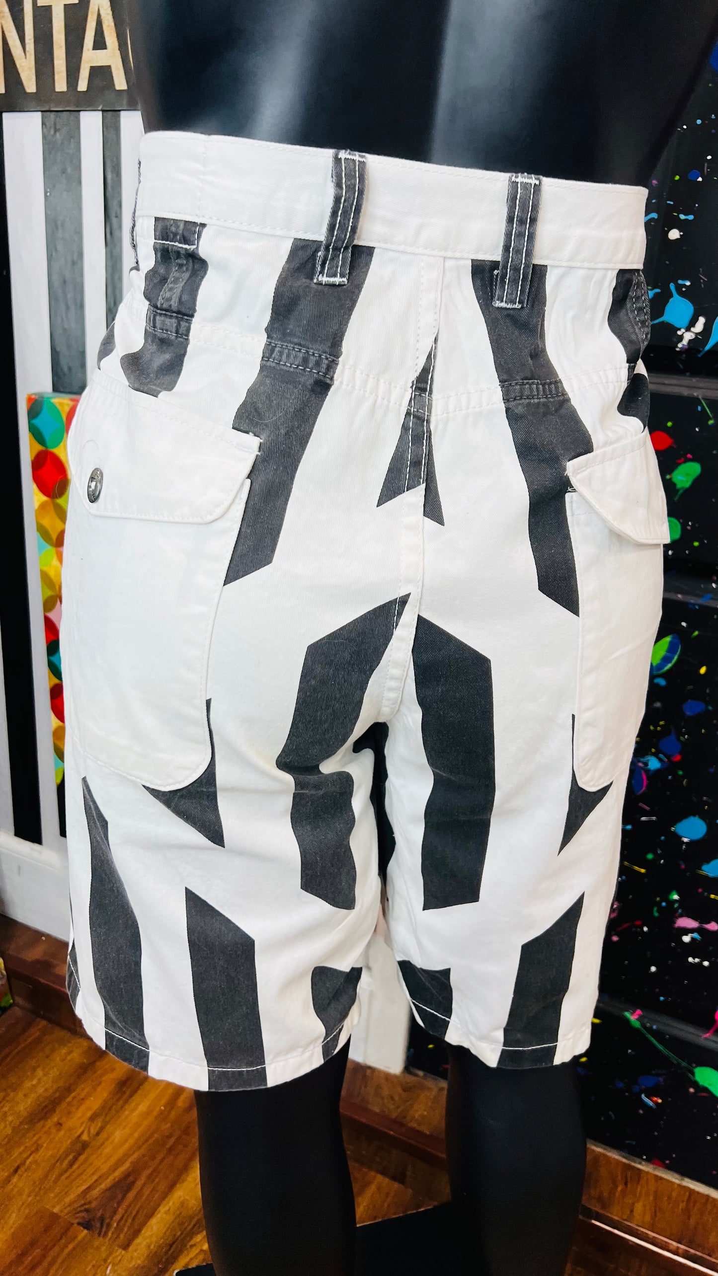 Vintage Denim Black & White Shorts (16)