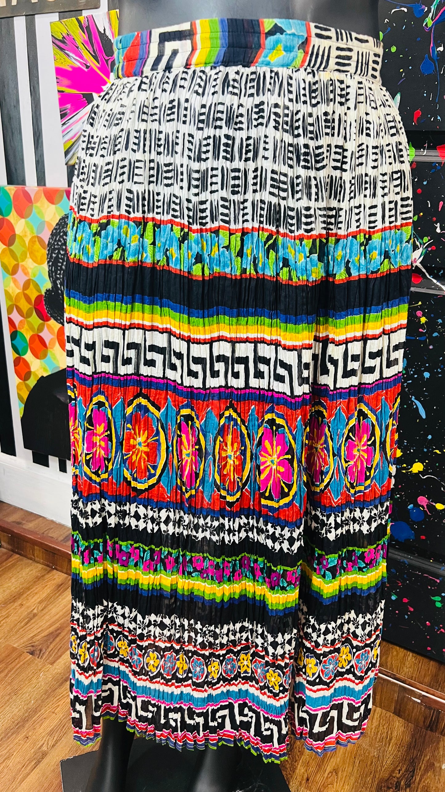 Vintage Abstract Rayon Skirt (16)