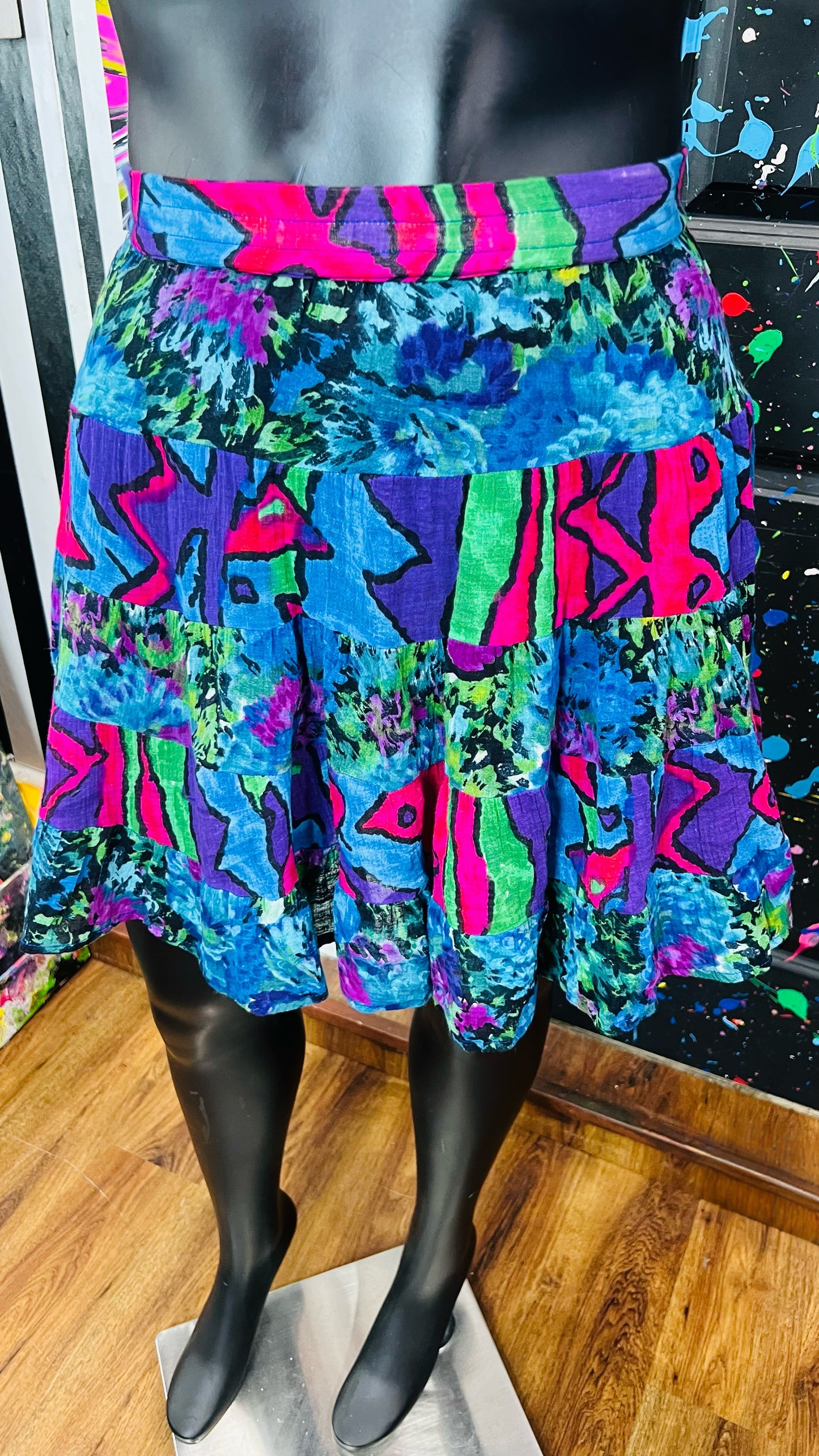 Vintage Rayon Abstract Skirt (20)