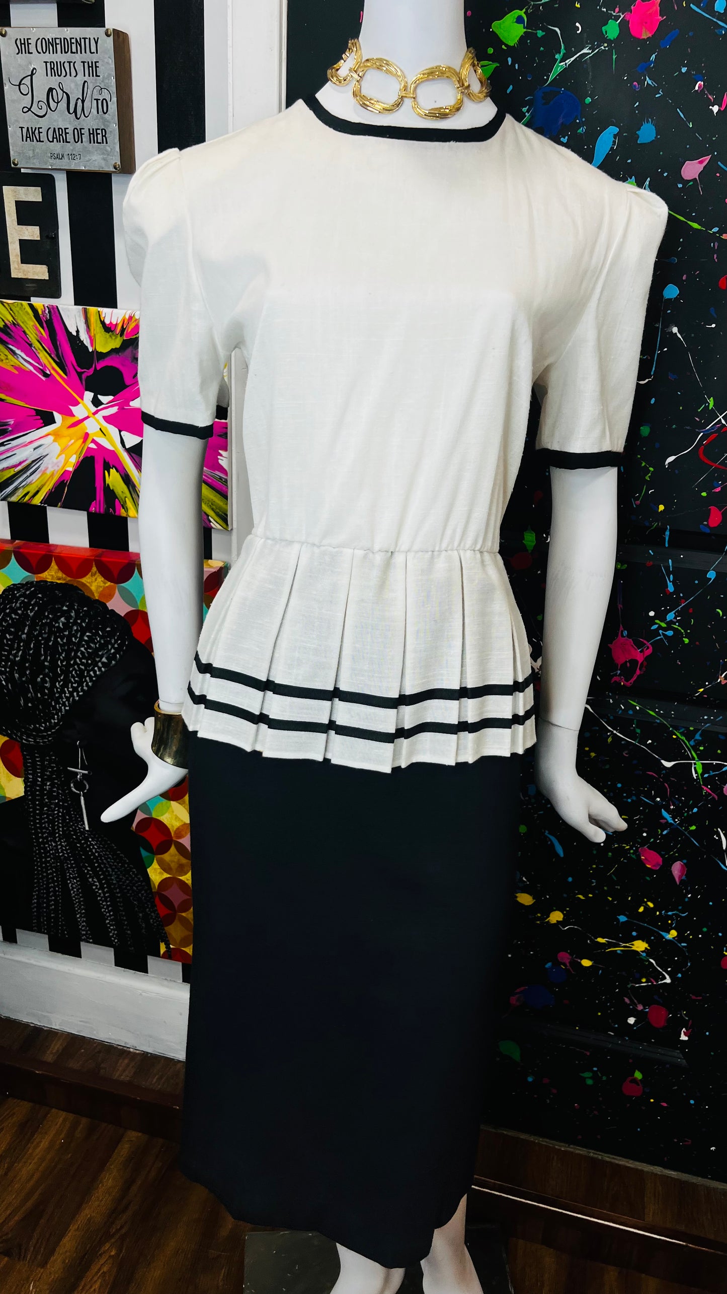 Vintage Black & White Dress (16)