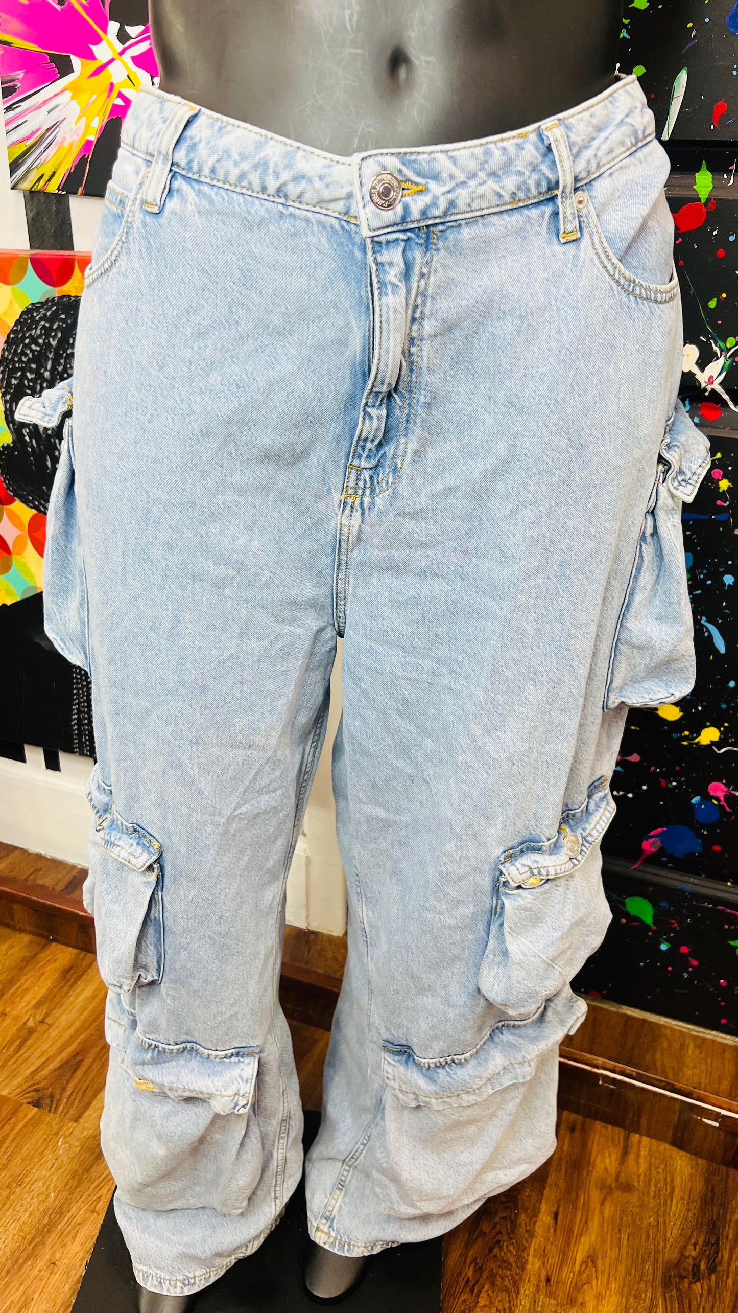 Baggy Oversized Denim Cargo Jeans (18)