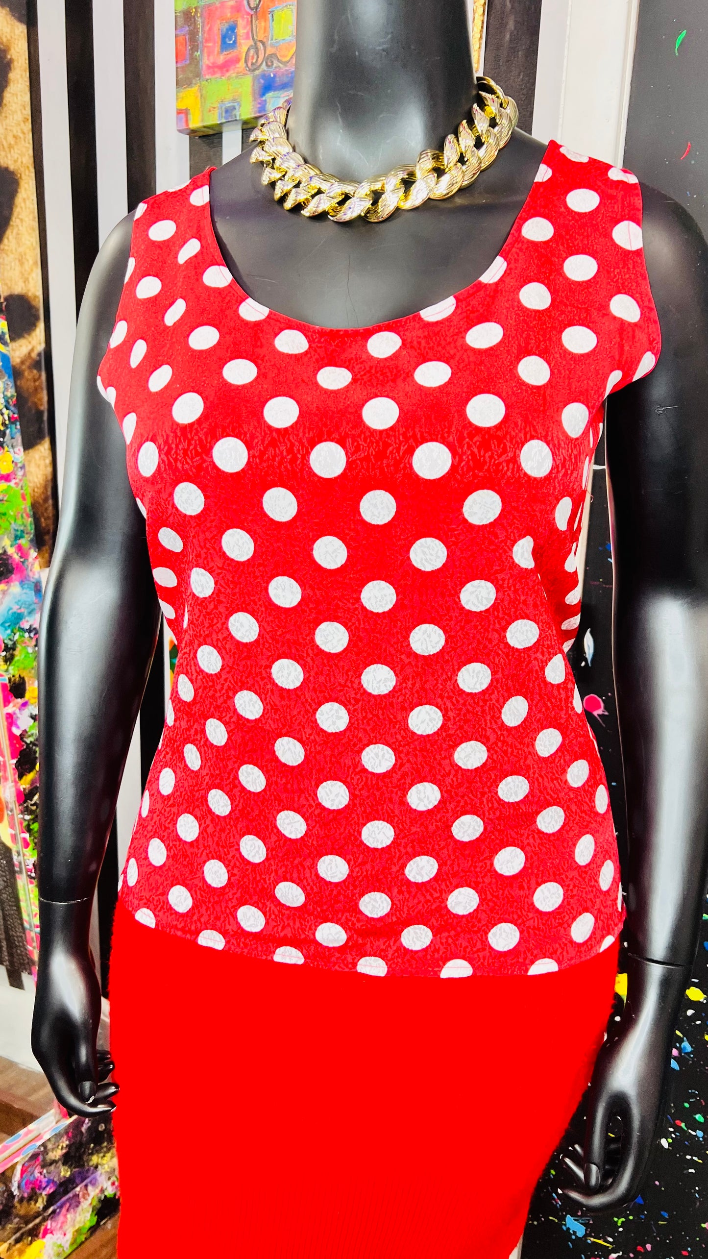 Vintage Polka Dot Red & White Blouse (14)