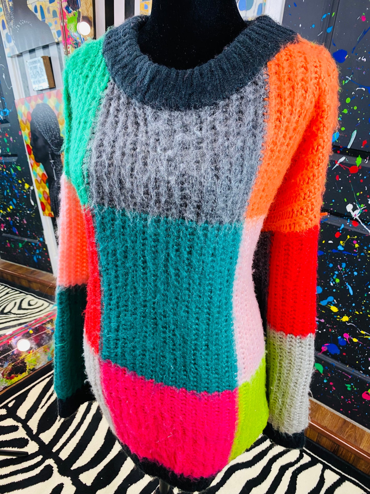 Vintage Knitted Colorblock Sweater