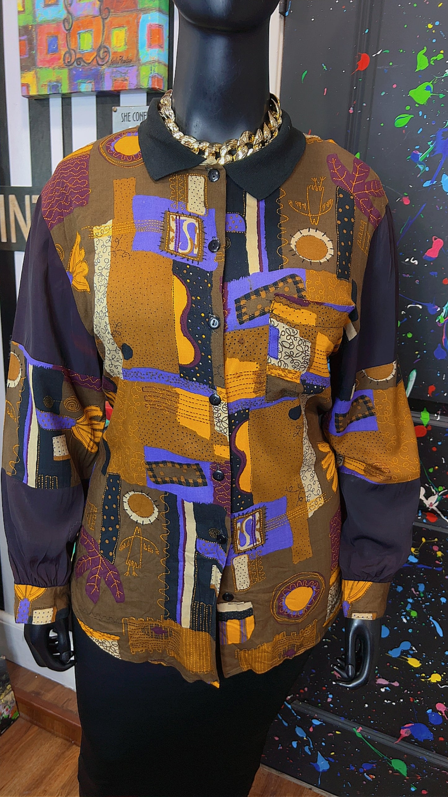 Vintage 80’s Rayon Blouse (14)