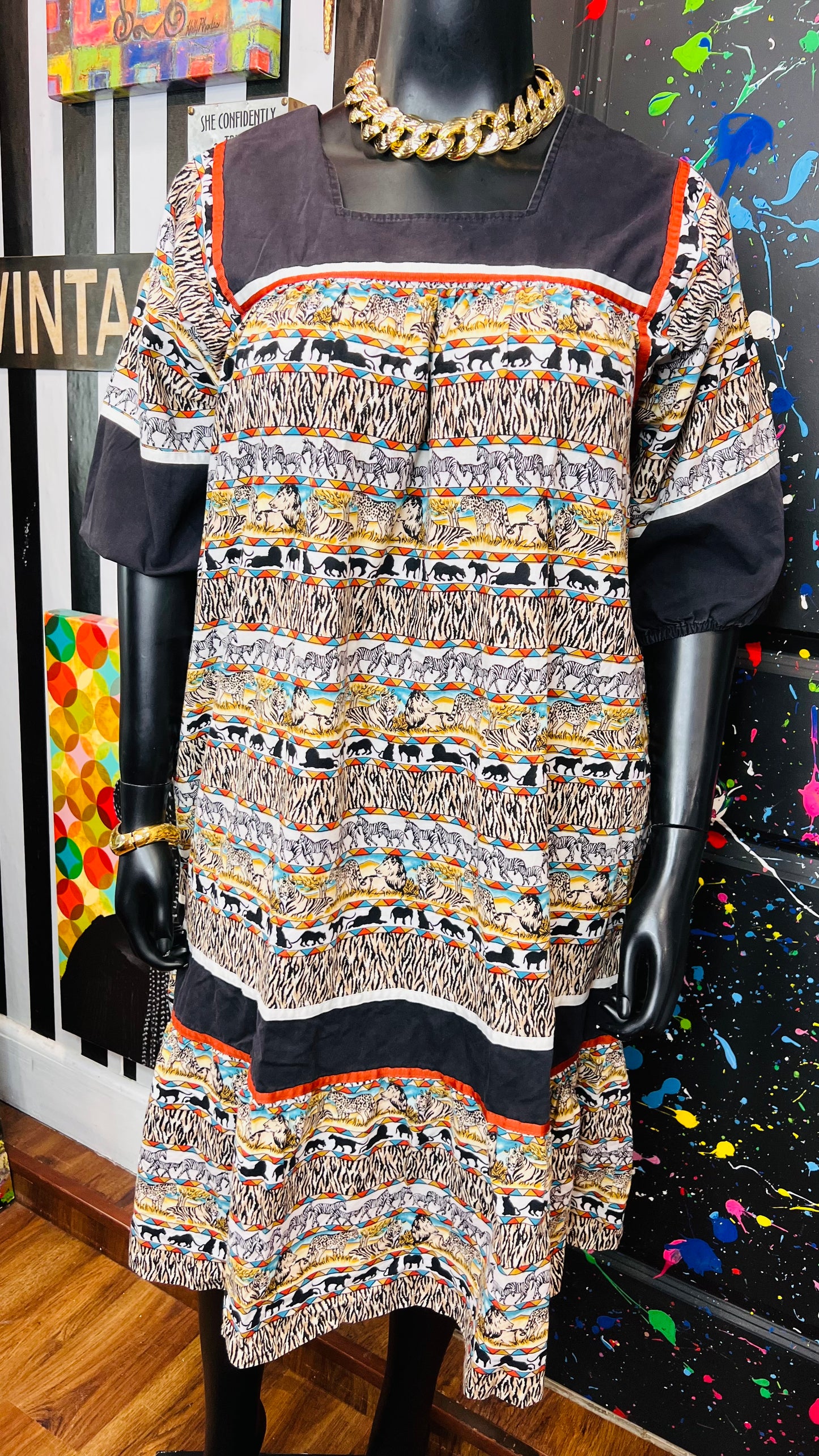Vintage Safari House Dress (16)