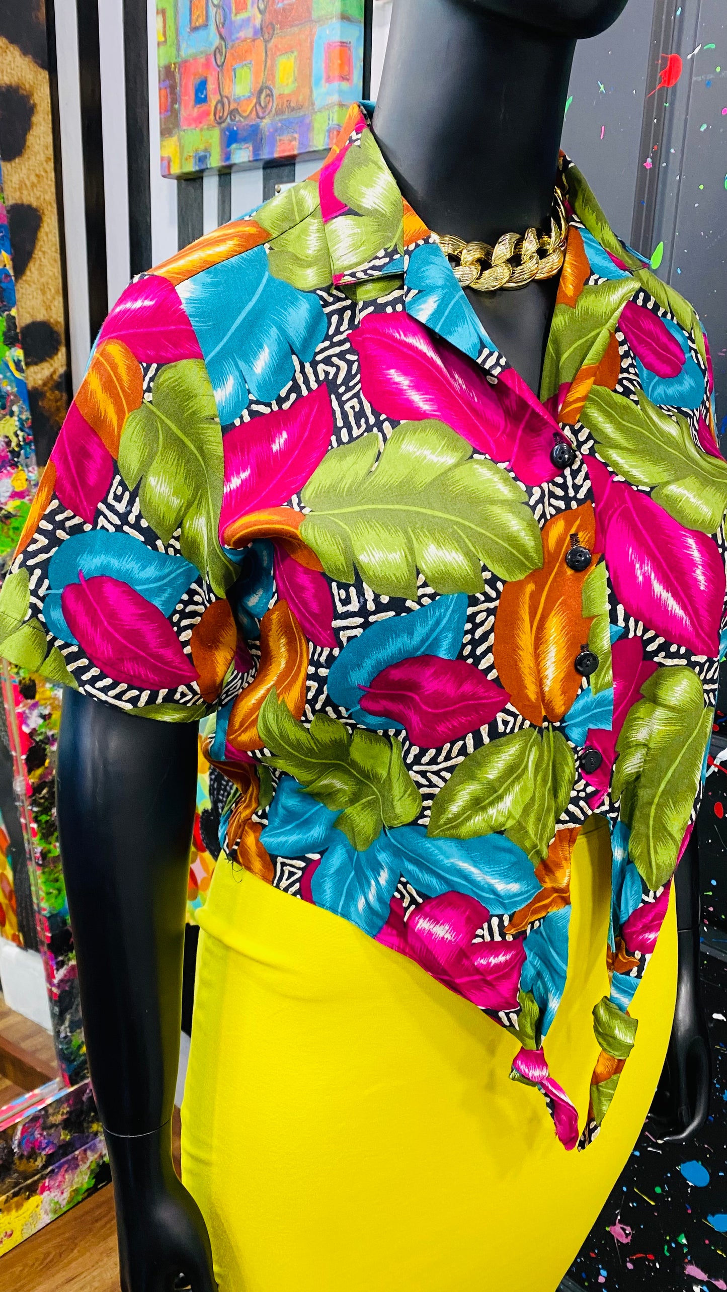 Vintage 80’s Tie Front Blouse (12)