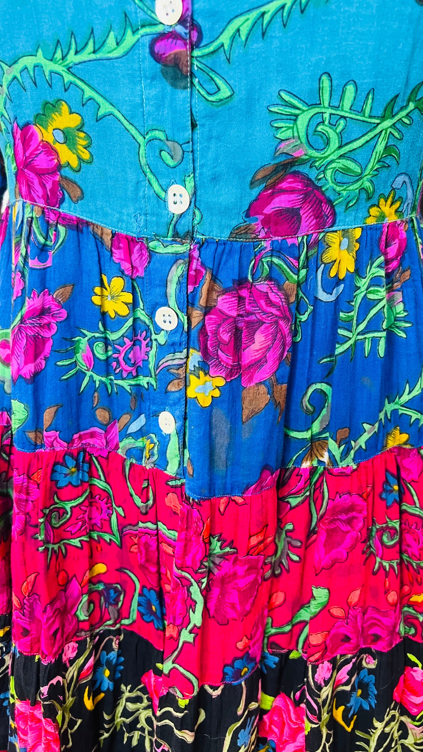 Vintage Rayon Mix Print Dress (20)
