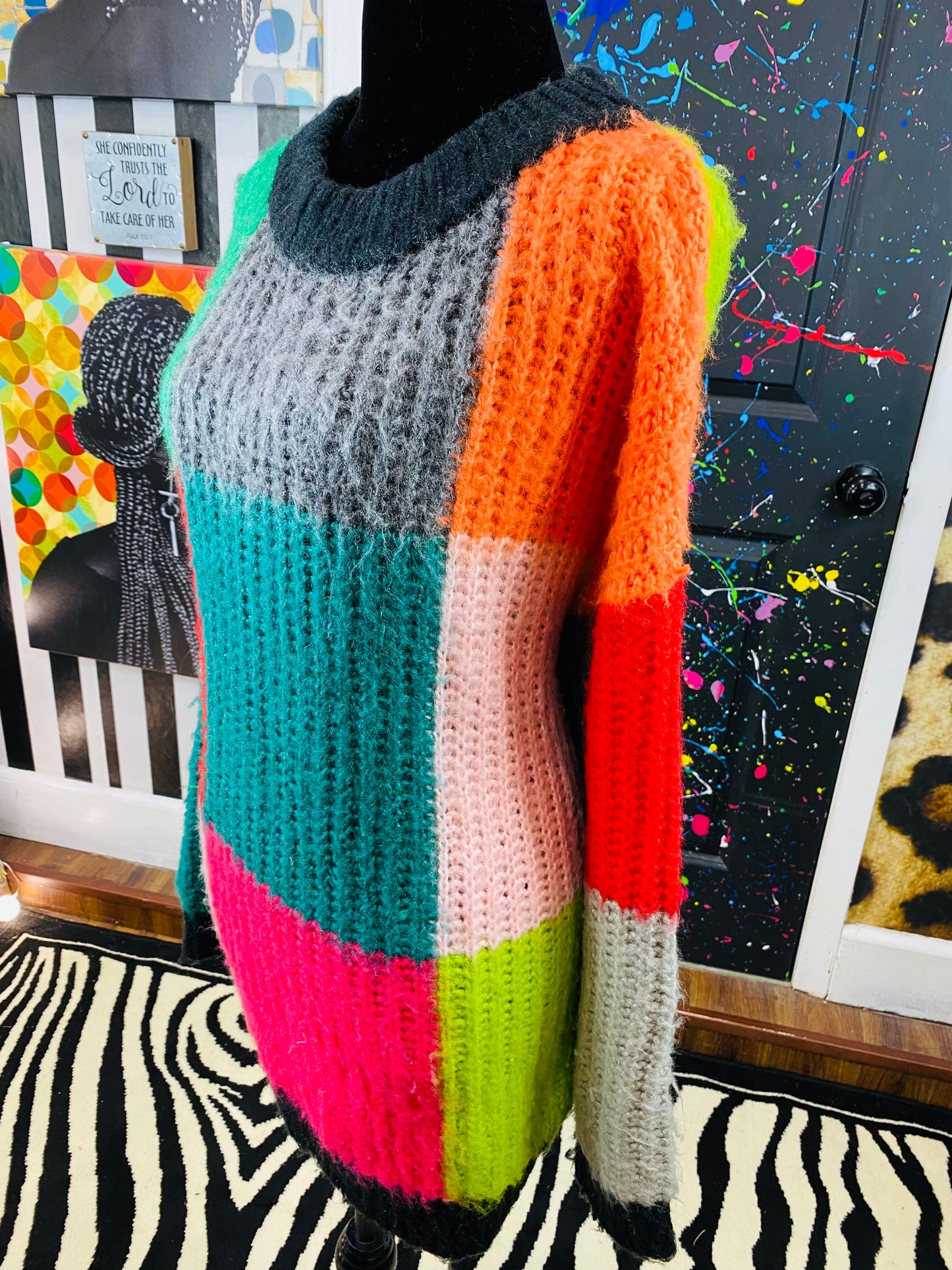 Vintage Knitted Colorblock Sweater