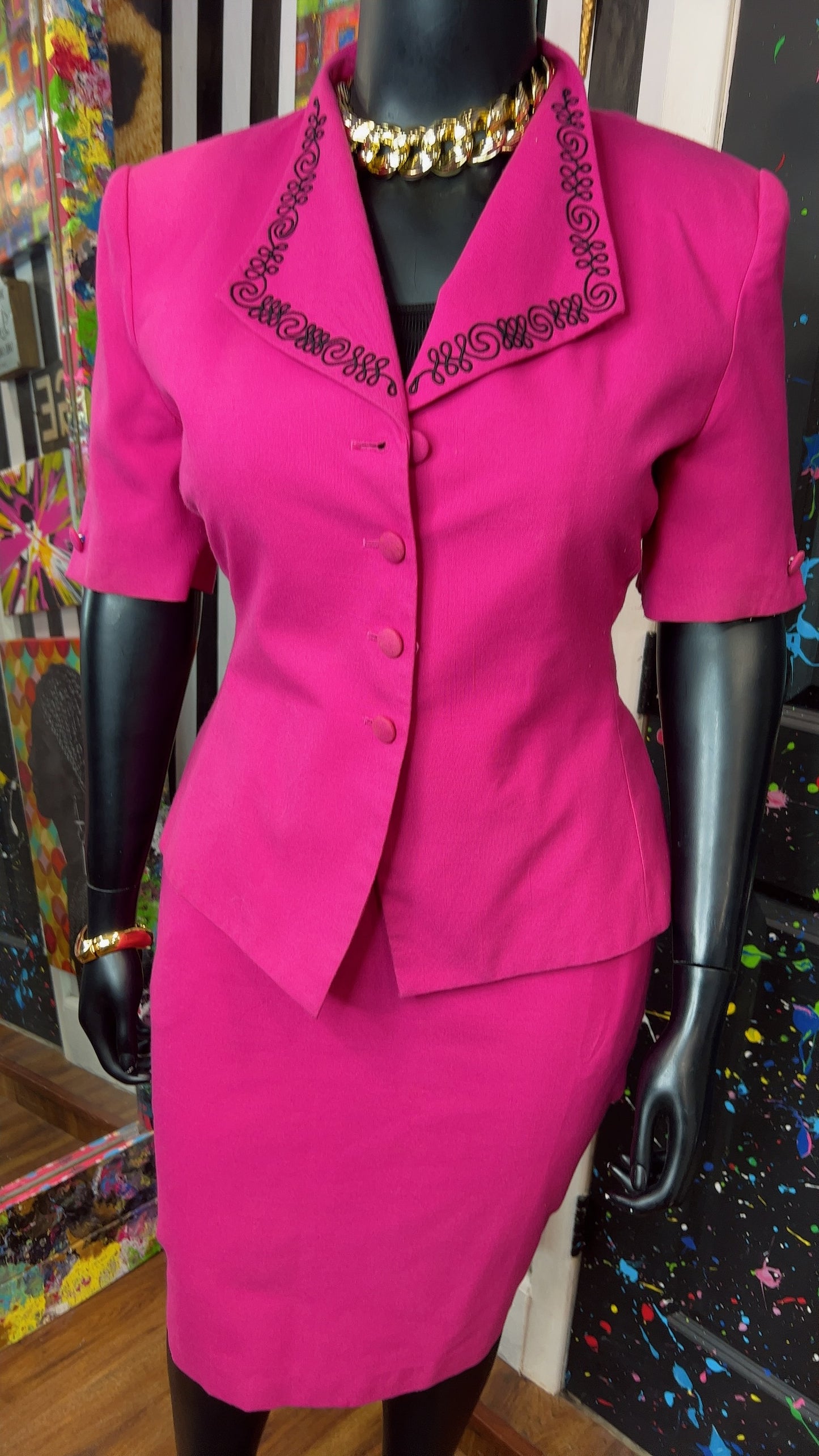 Vintage Pink Skirt Suit (16)