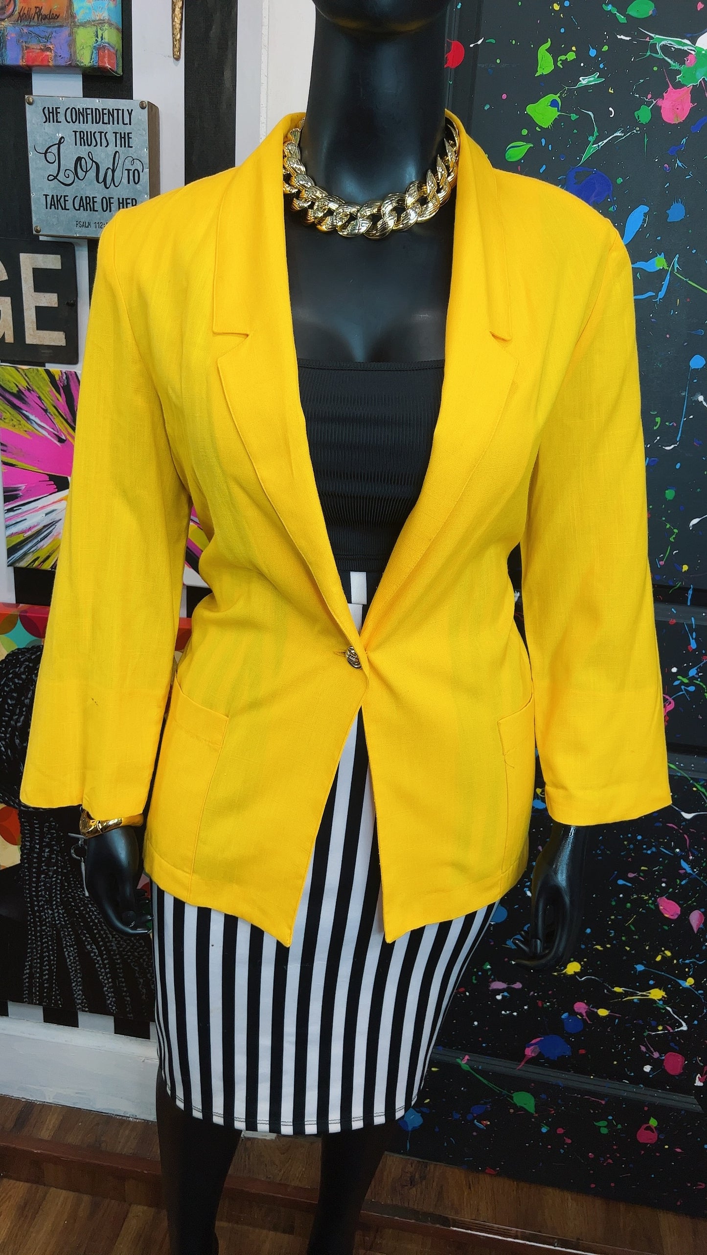 Vintage Yellow Blazer (16)