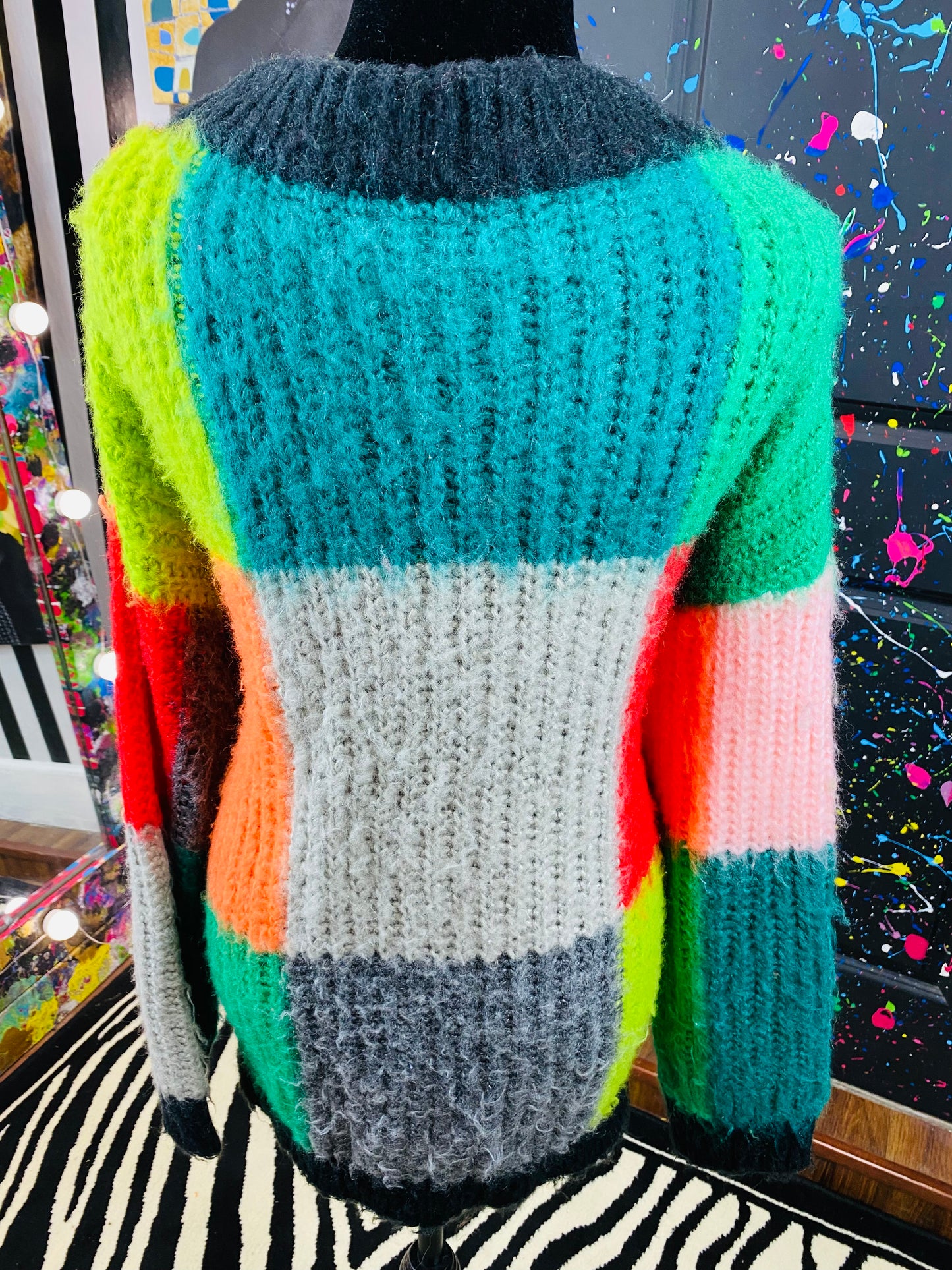 Vintage Knitted Colorblock Sweater