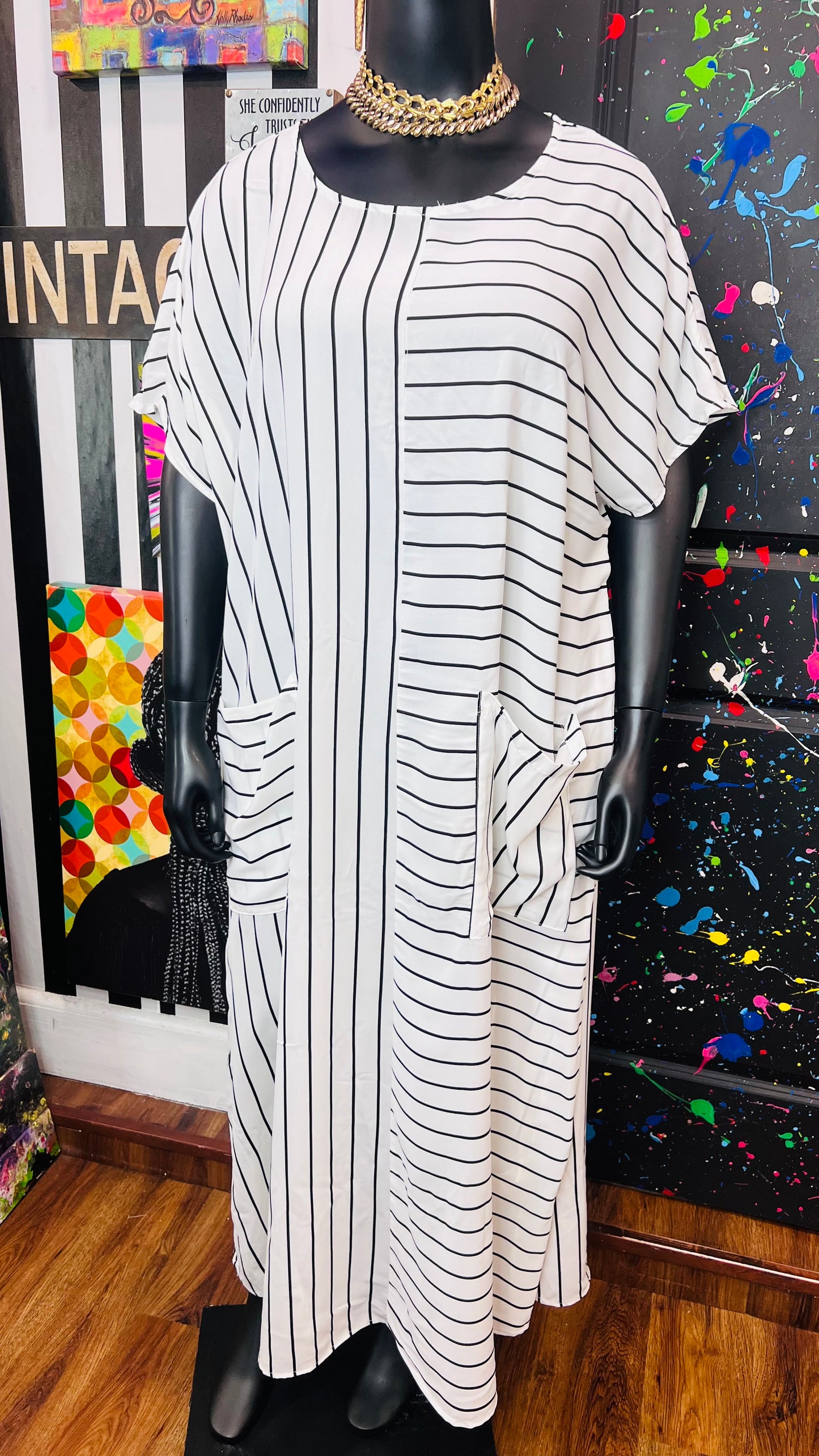 Black & White Striped Dress (20/22)