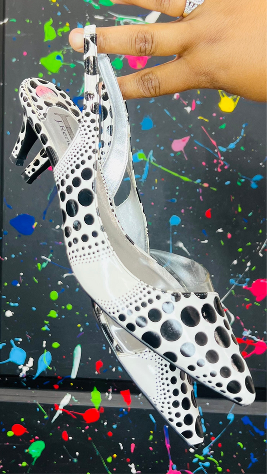 Vintage Polka Dot Sling Back Heels - Never Worn(10)