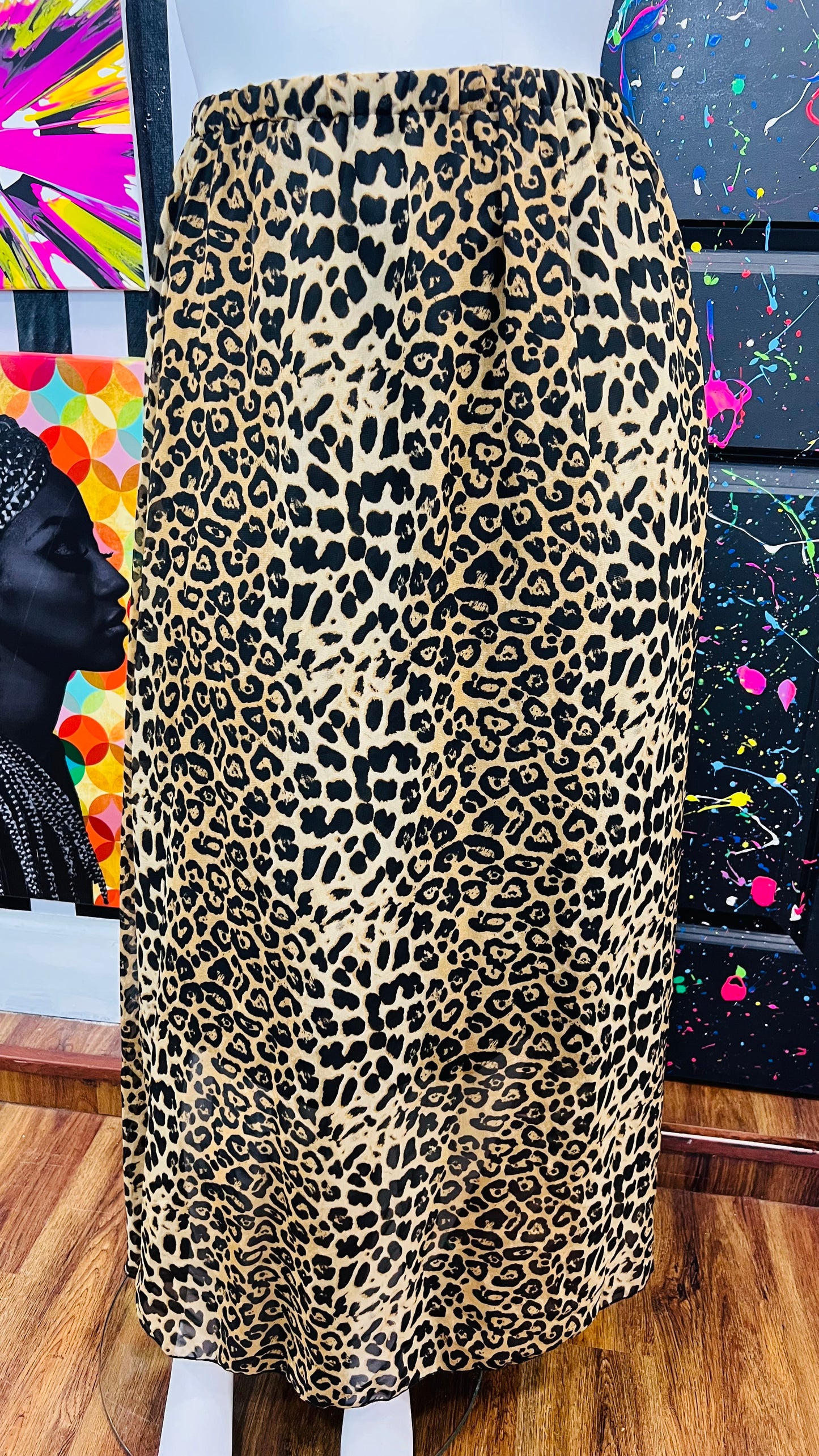 New w/ Tags Leopard Print Skirt (20)