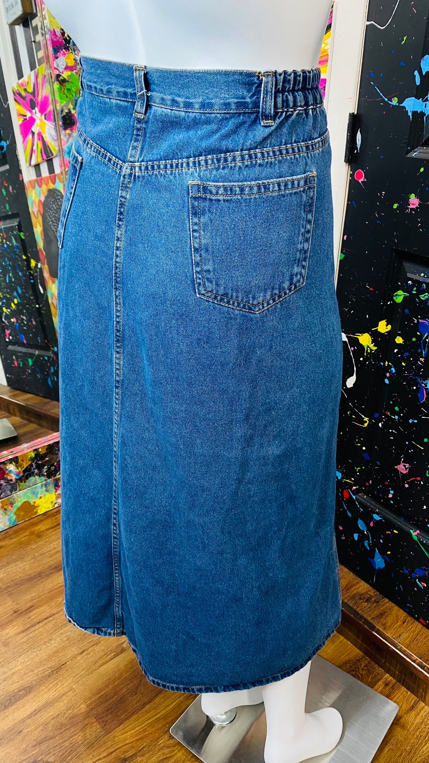 Vintage Denim Skirt (22W)