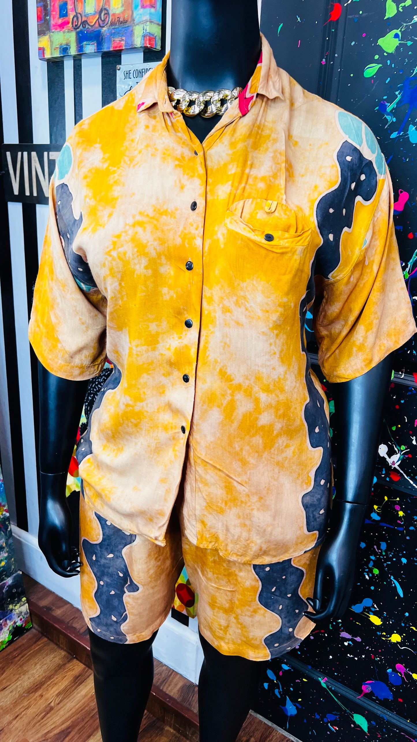 Vintage Rayon 90s Shorts Set (18)