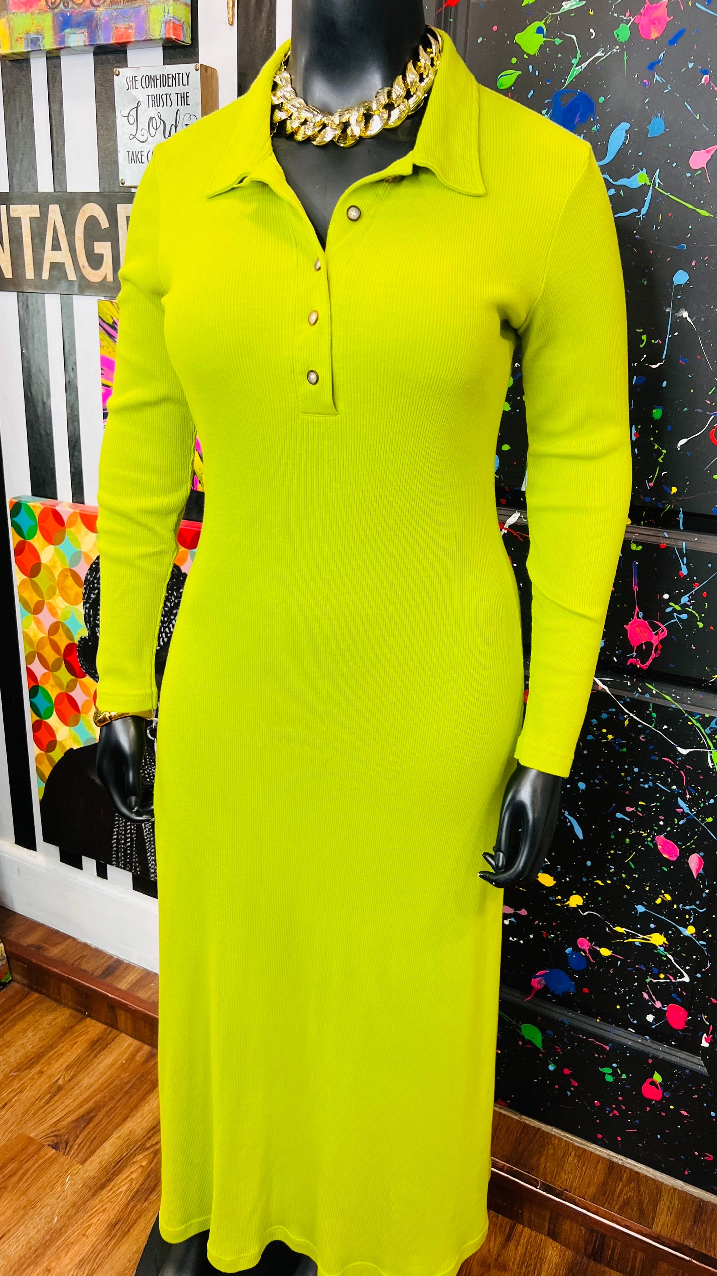 Vintage Green Cotton Bodycon Dress (20)