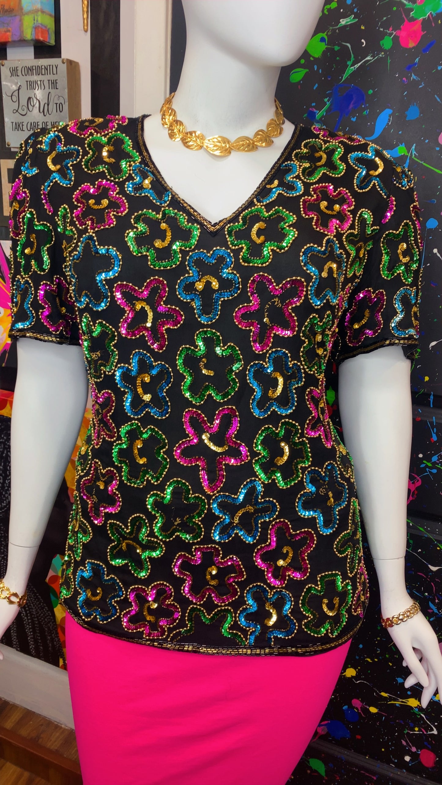 Vintage Sequin Blouse (20)