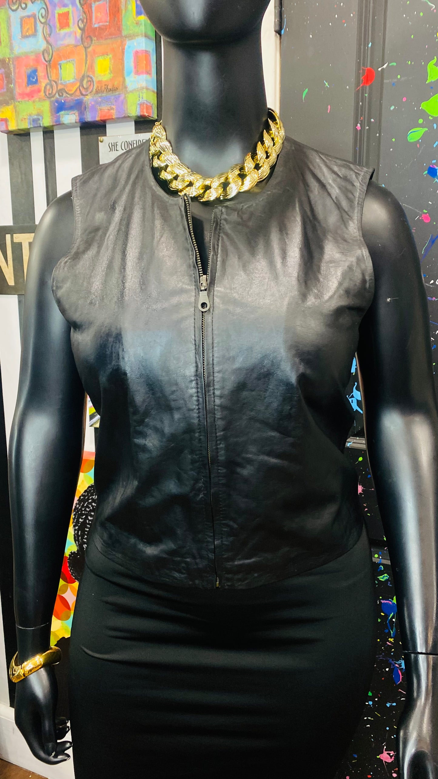 Vintage Genuine Leather Vest (14)