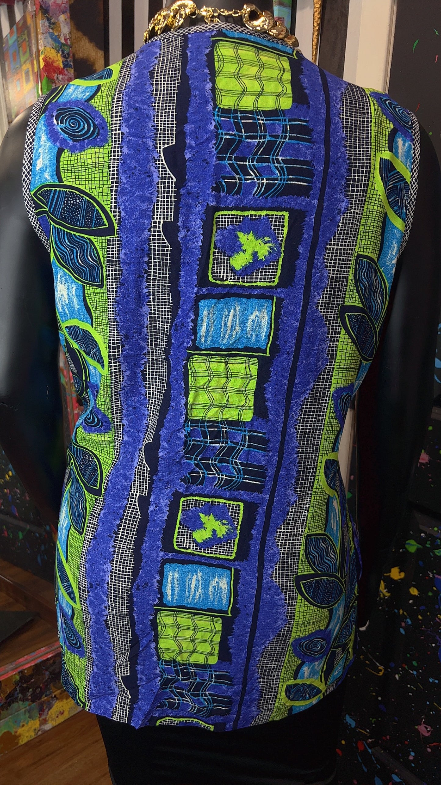 Vintage Rayon Abstract 90’s Vest (22)