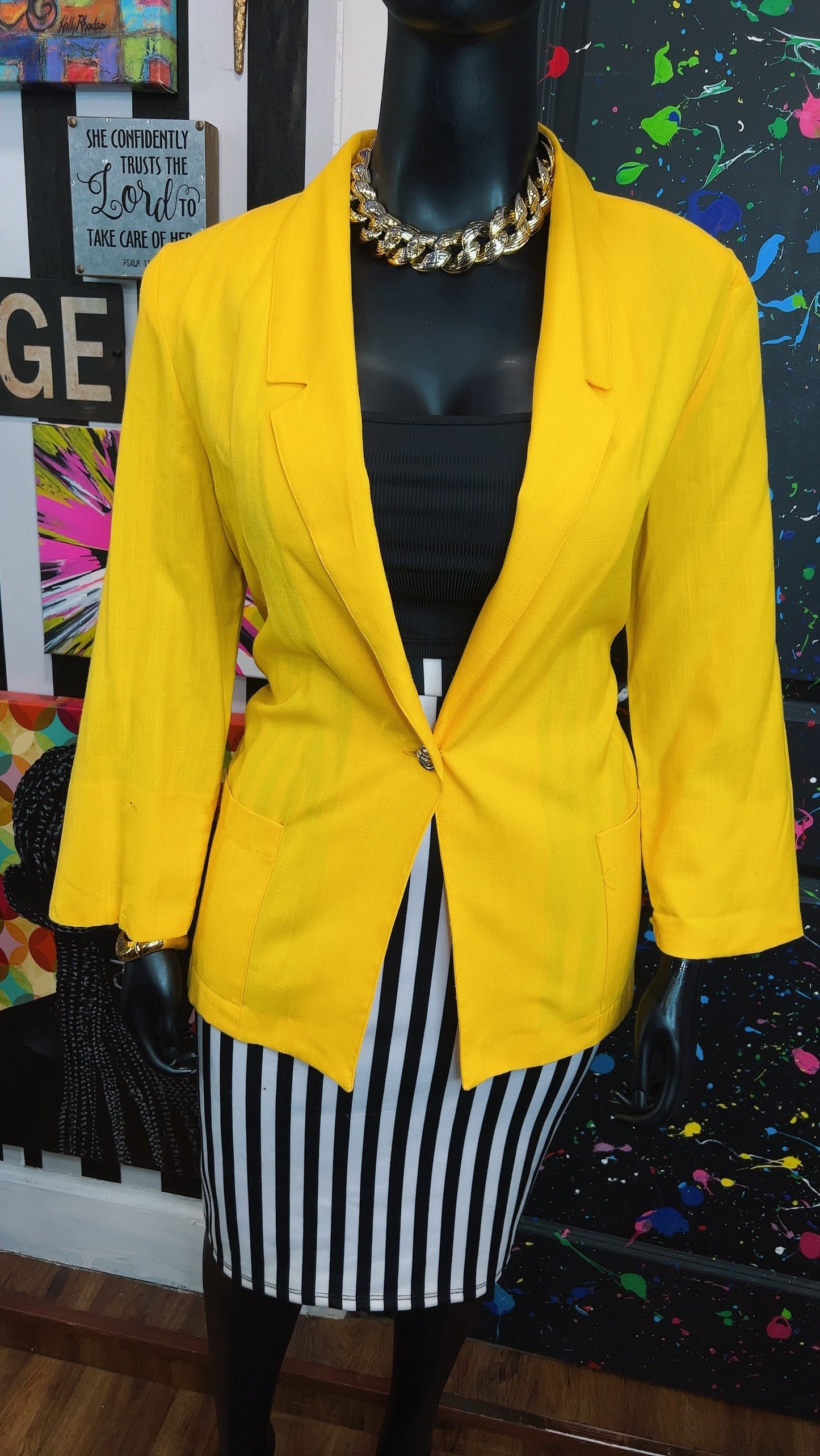 Vintage Yellow Blazer (16)