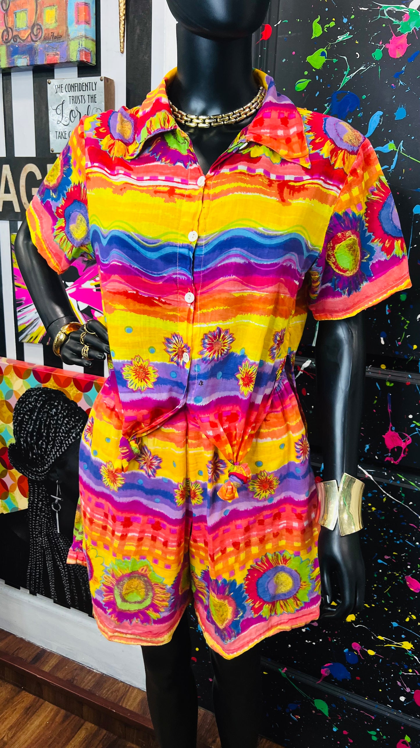 Vintage Rayon Beach Shorts Set (12)
