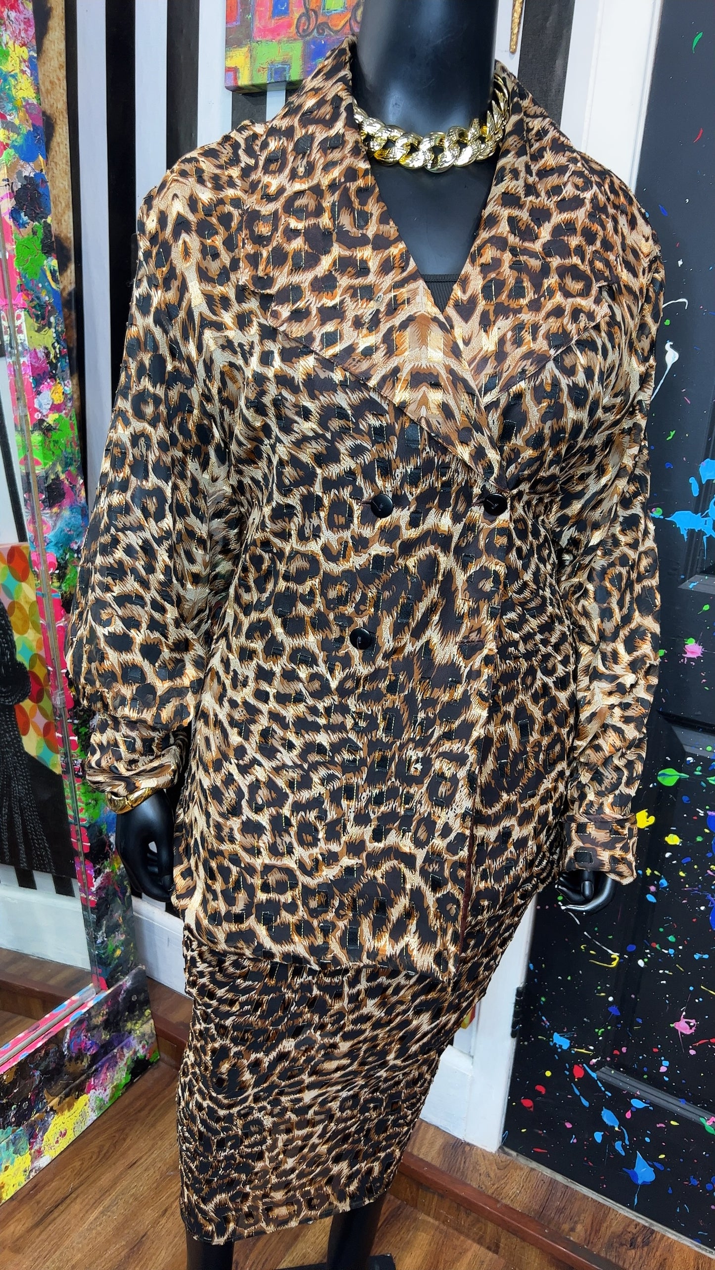 Vintage Animal Print Skirt Set (24)